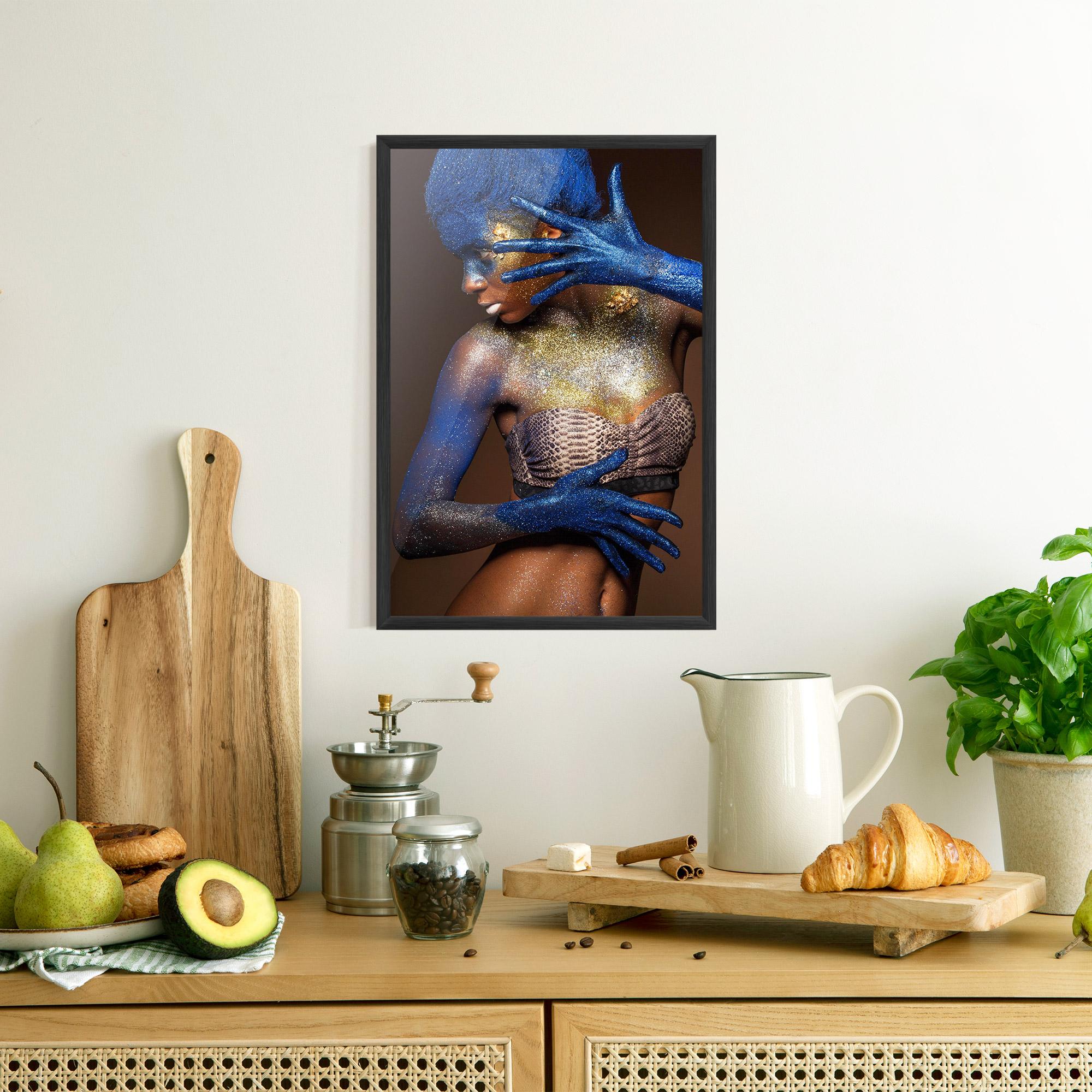 Plakat w Ramie Blue Hair Make Up mockup 8