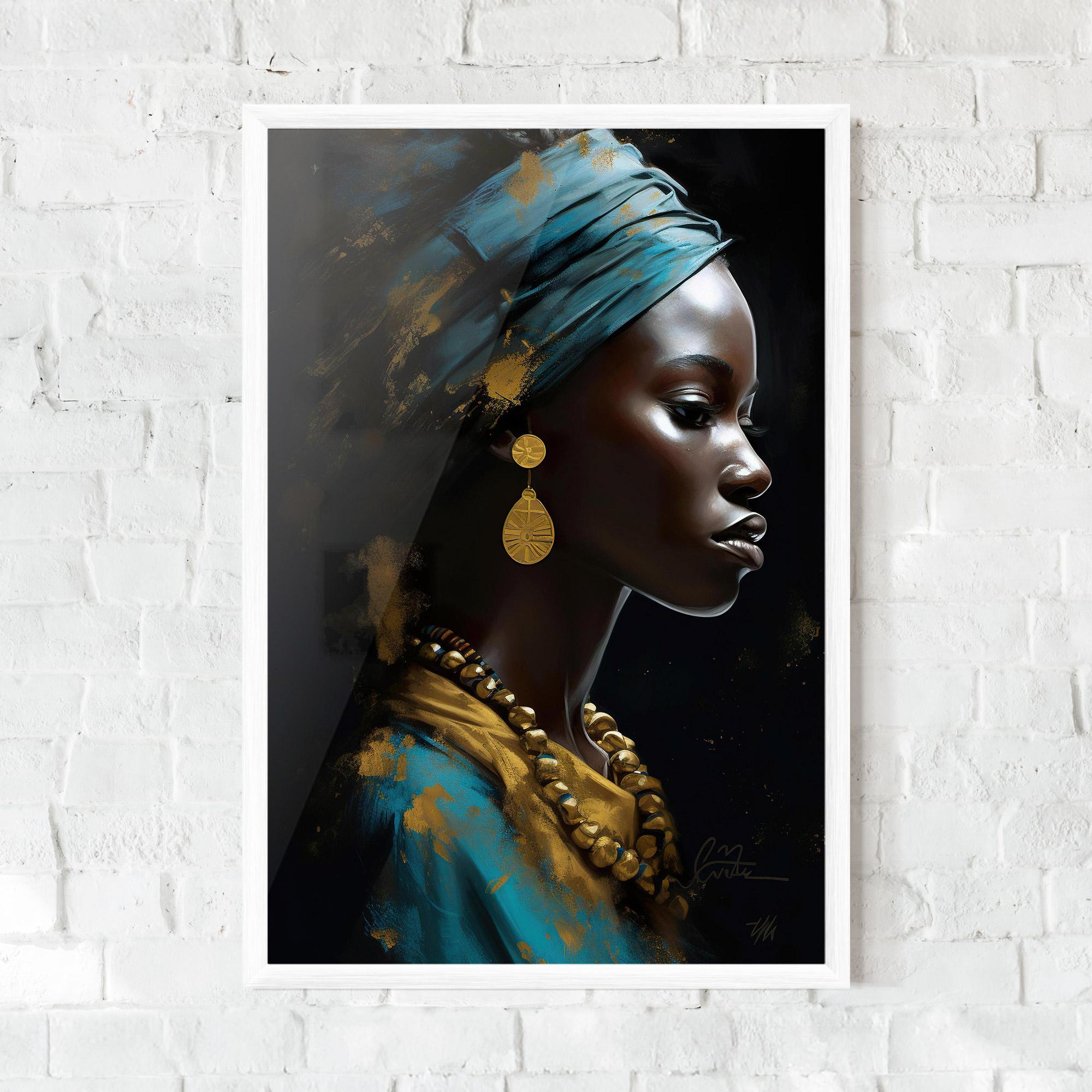 Plakat w Ramie Blue Turban mockup 0