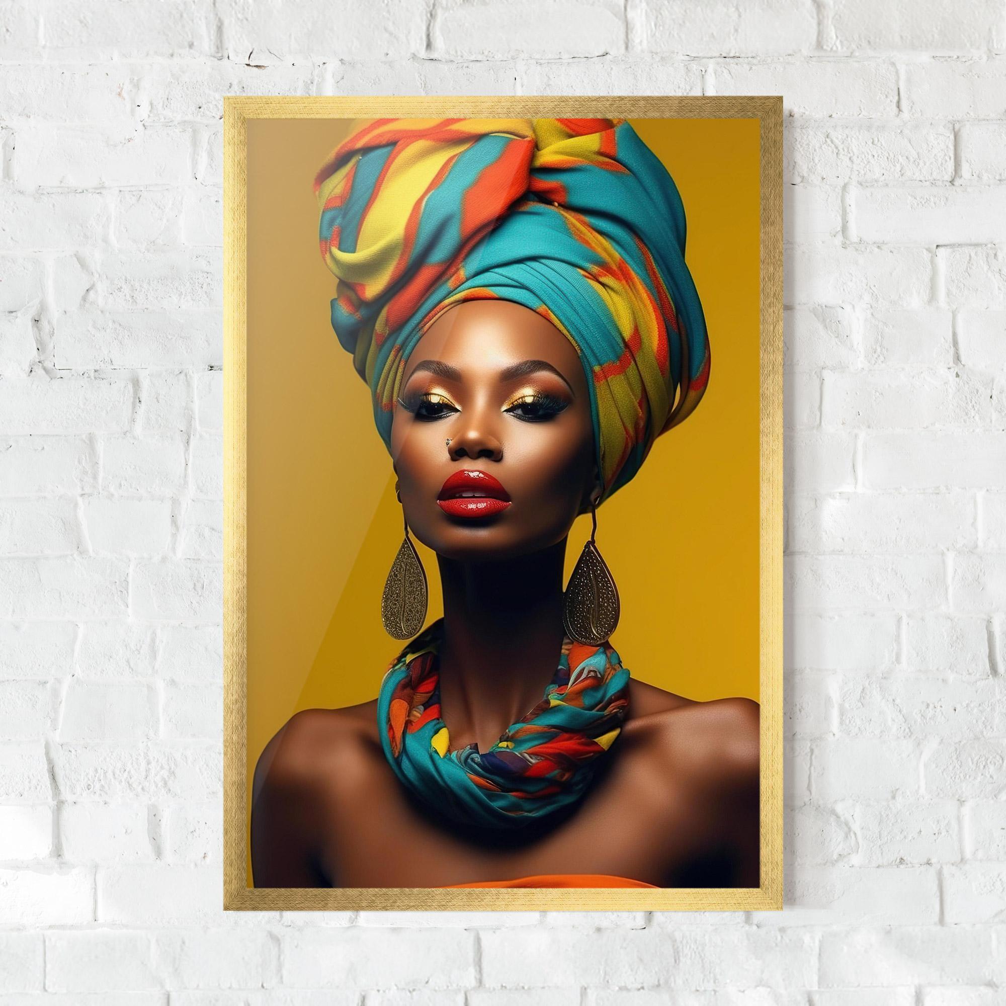 Plakat w Ramie African Yellow Portrait mockup 0