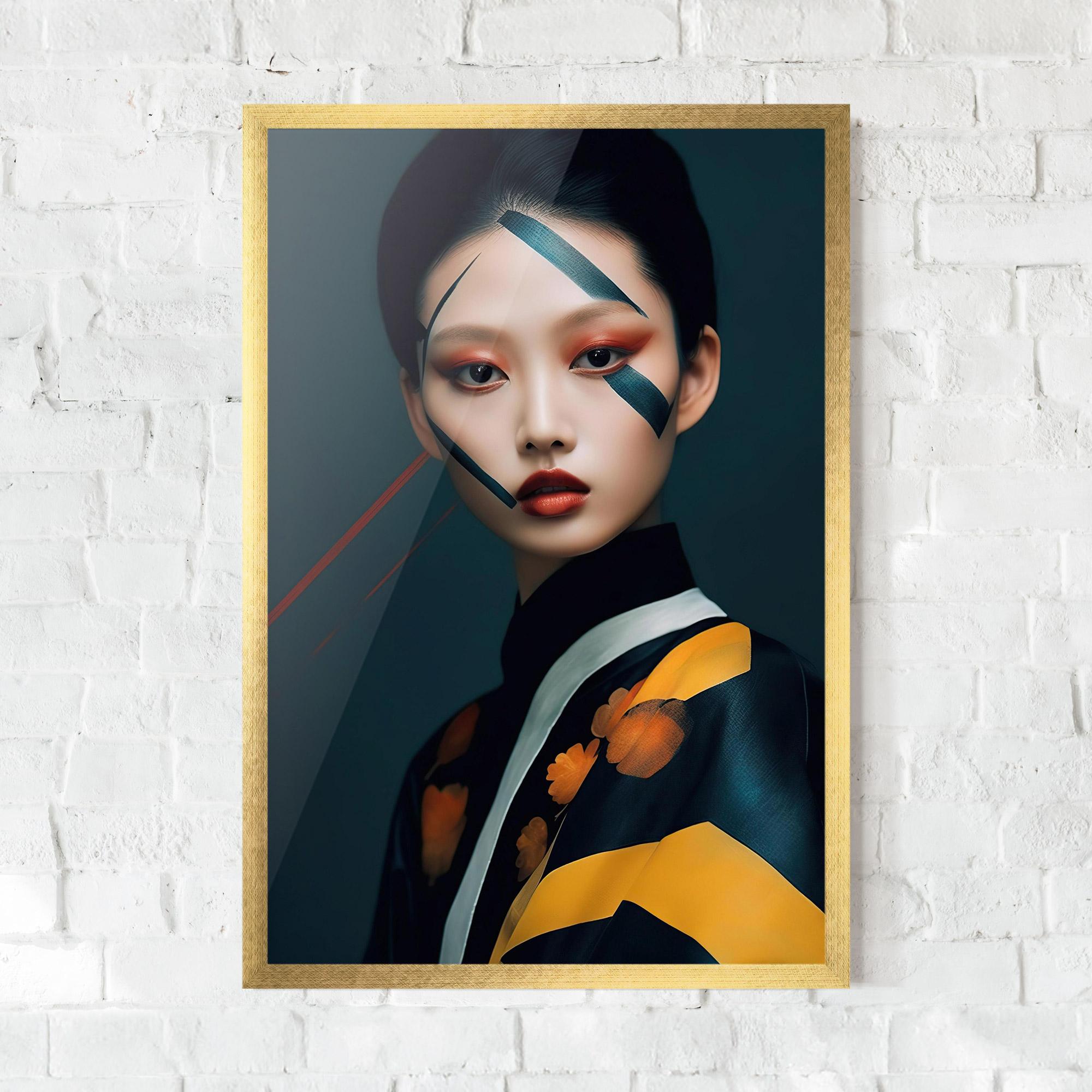 Plakat w Ramie Asian Painted Woman mockup 0