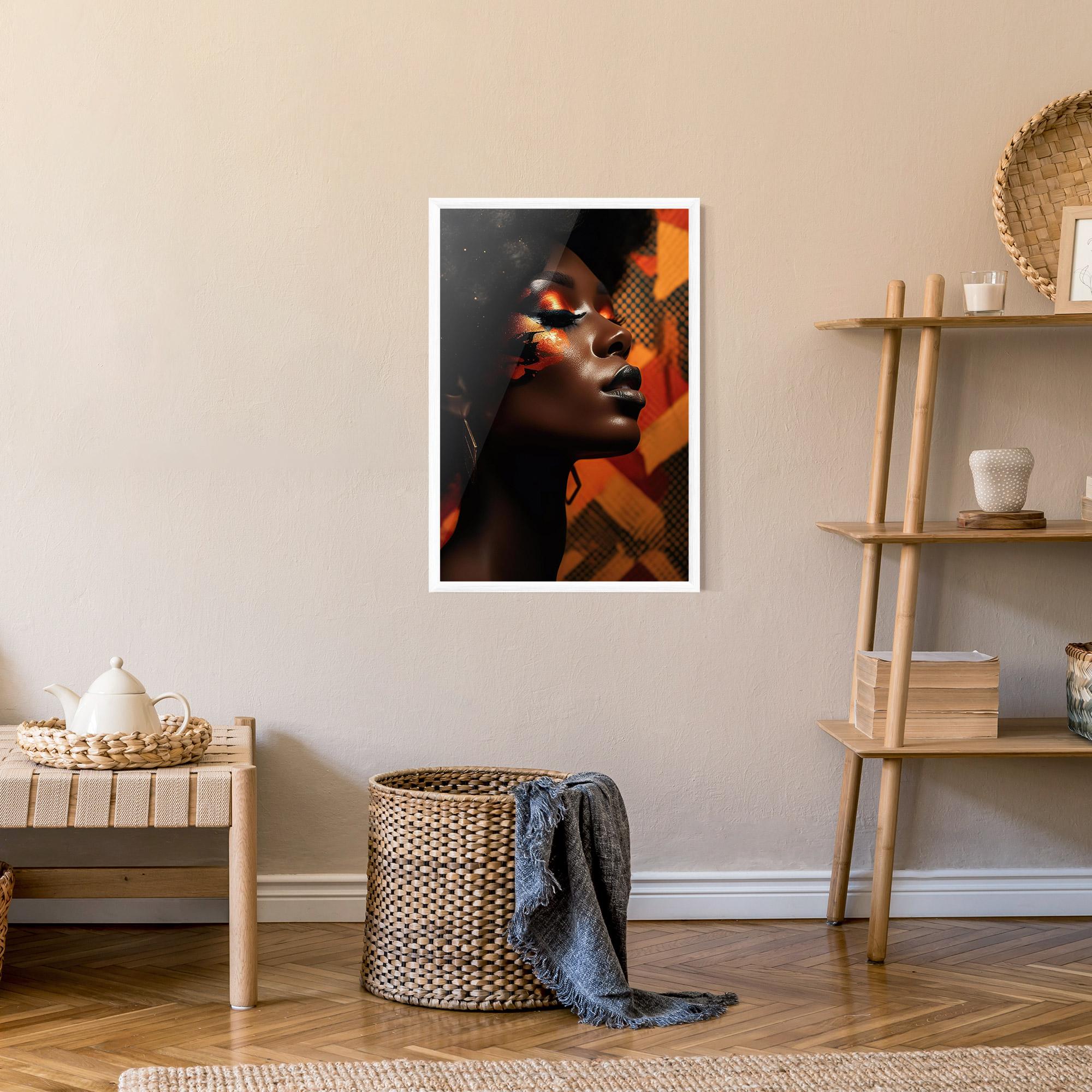 Plakat w Ramie Beautiful Orange Makeup mockup 9