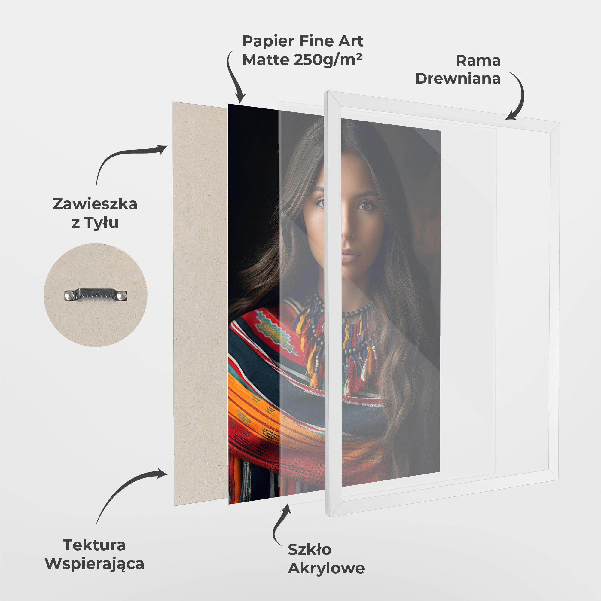 Plakat w Ramie Colorful Scarf mockup 1