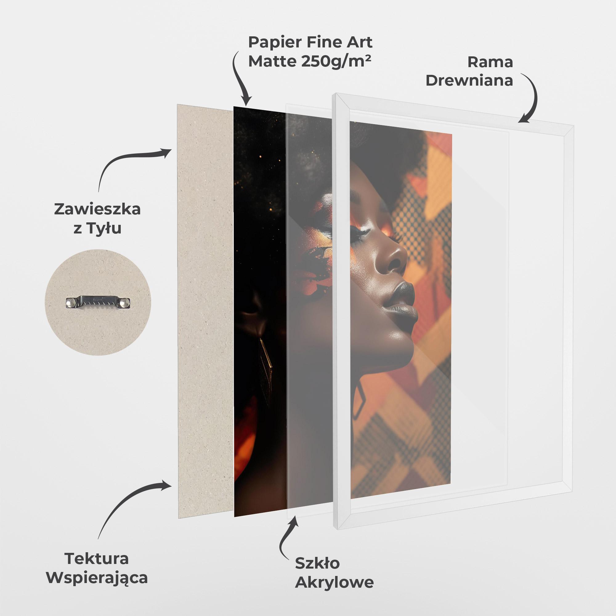 Plakat w Ramie Orange African Makeup mockup 1