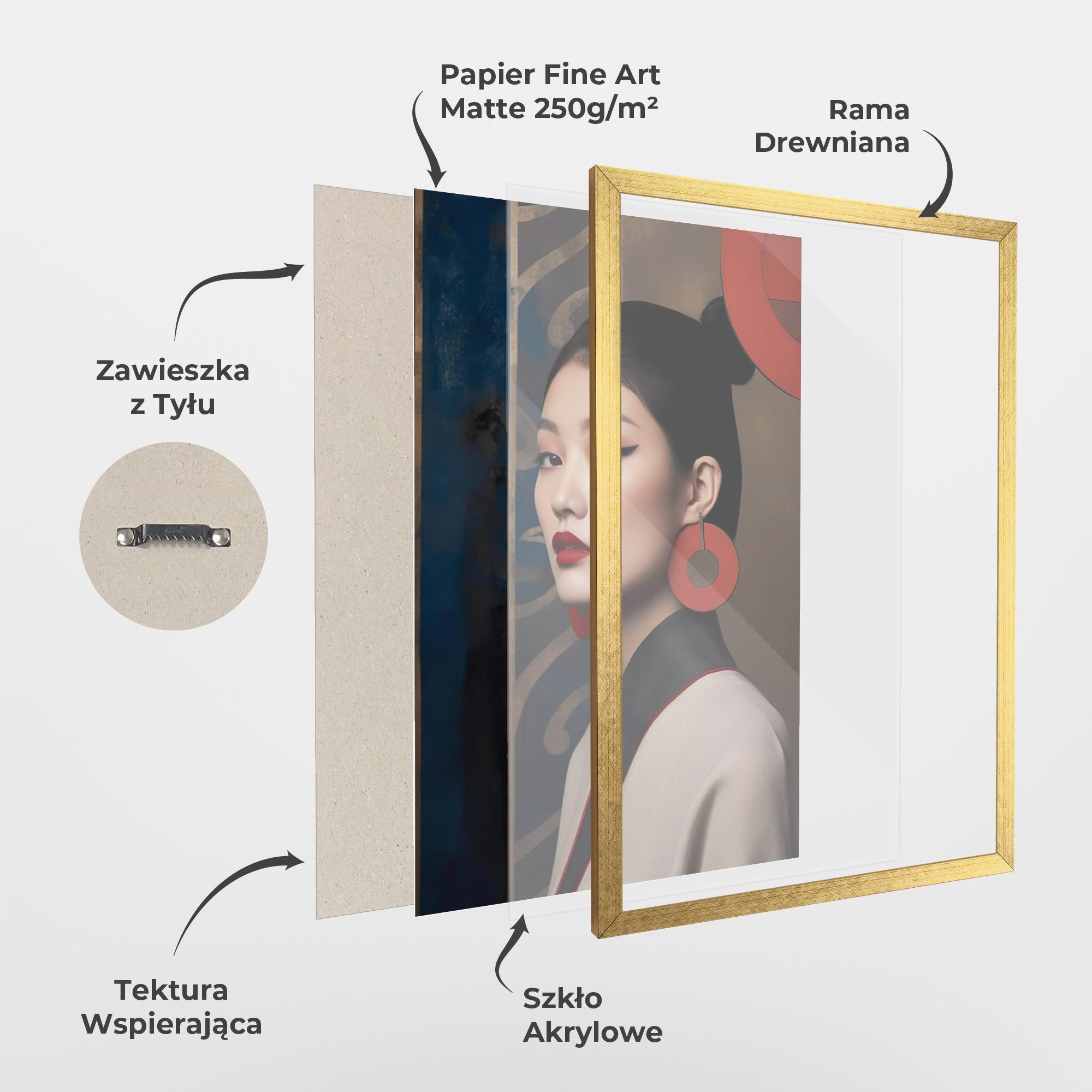 Plakat w Ramie Asian Big Earrings mockup 1