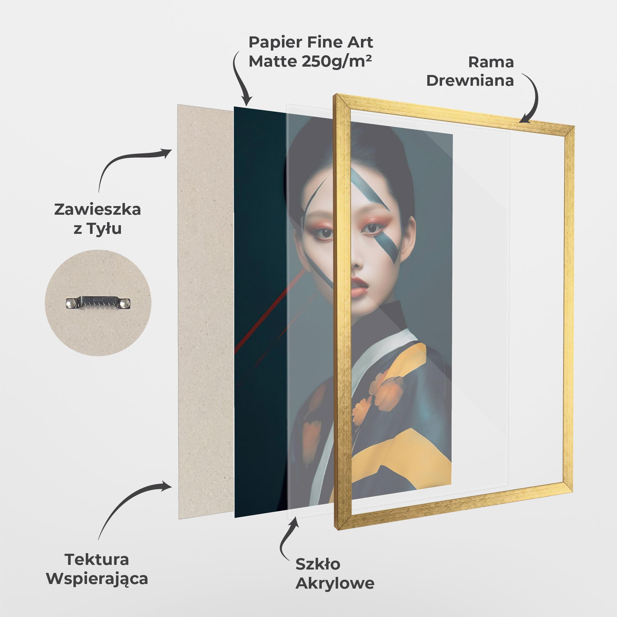 Plakat w Ramie Asian Painted Woman mockup 1
