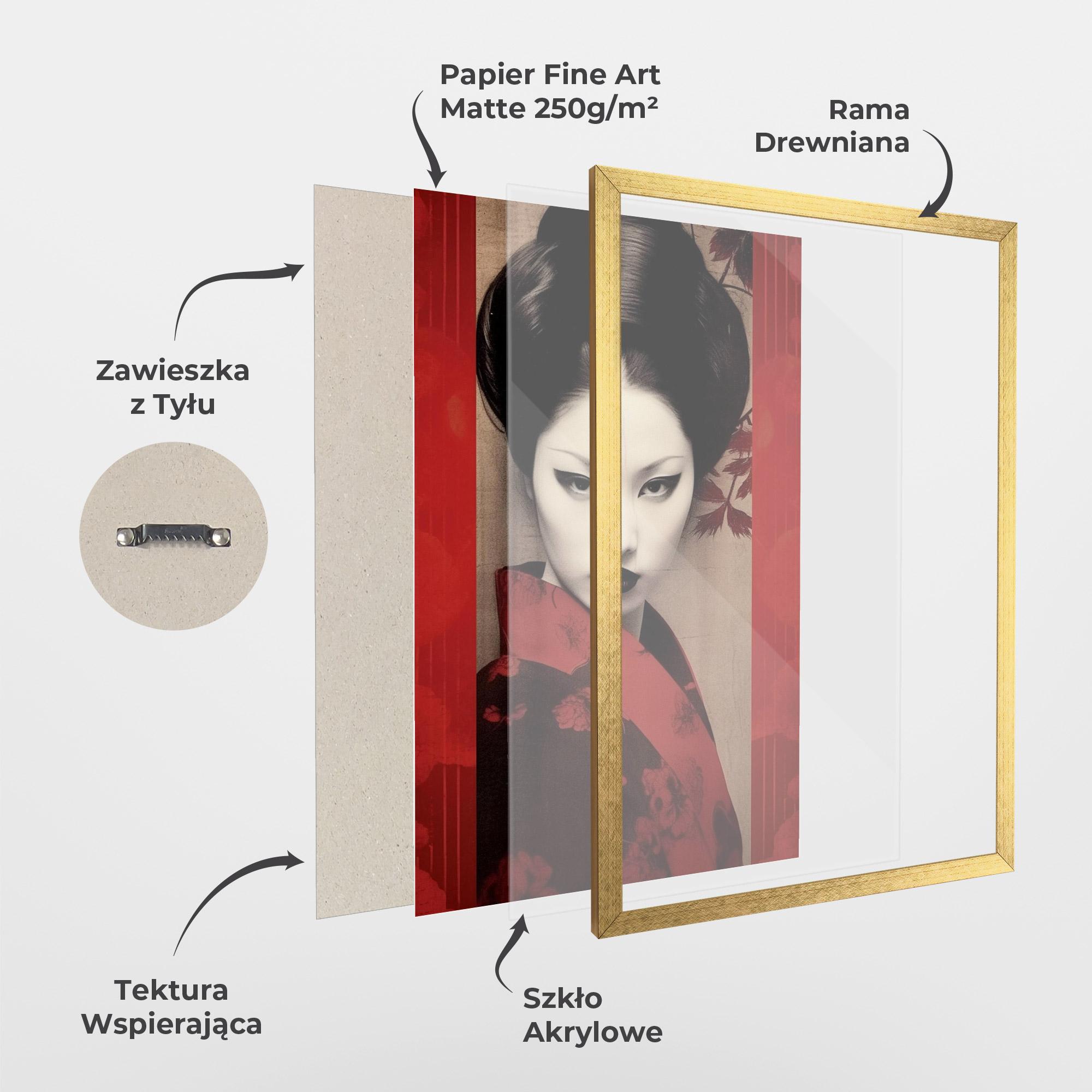 Plakat w Ramie Black Asiatic Makeup mockup 1