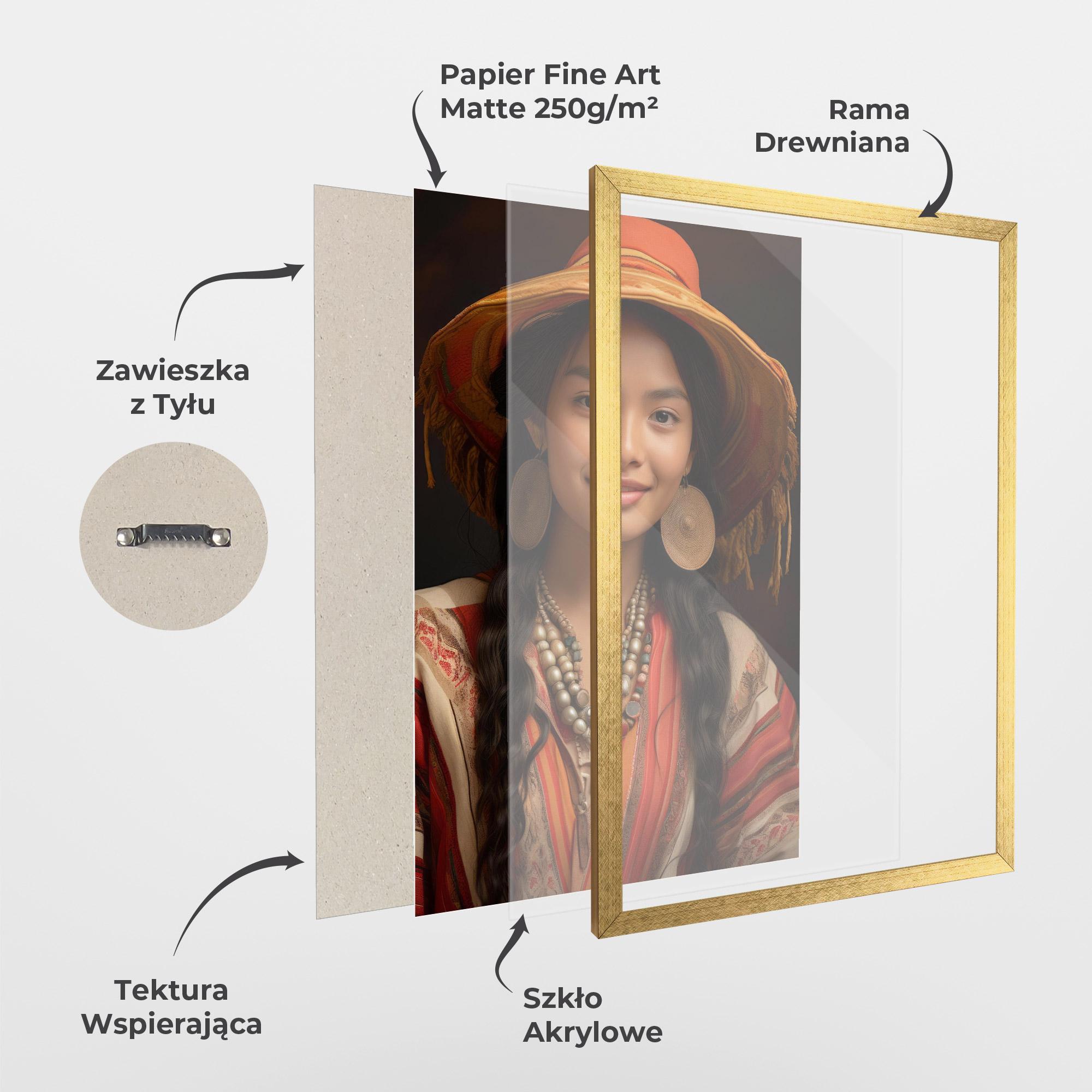 Plakat w Ramie Colorful Earrings And Hat mockup 1