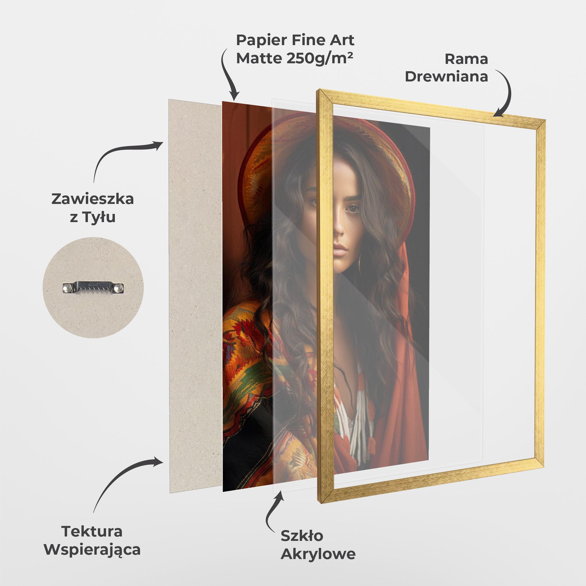 Plakat w Ramie Colorful Hat And Scarf mockup 1