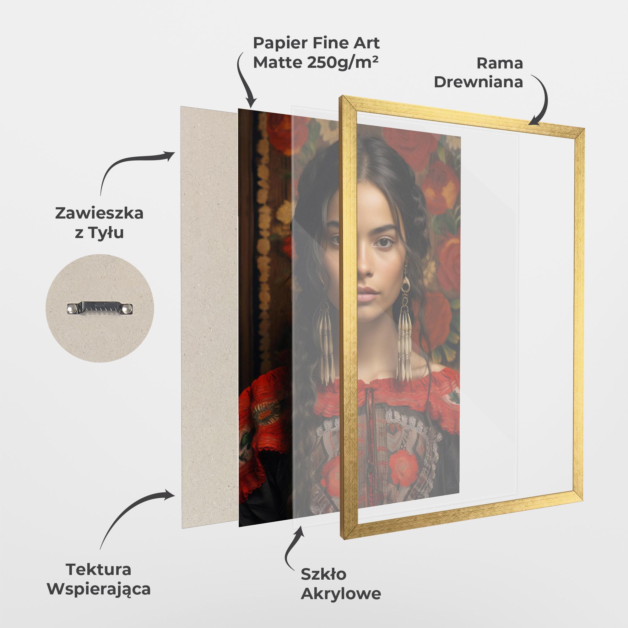 Plakat w Ramie Mexican Traditional Dress mockup 1