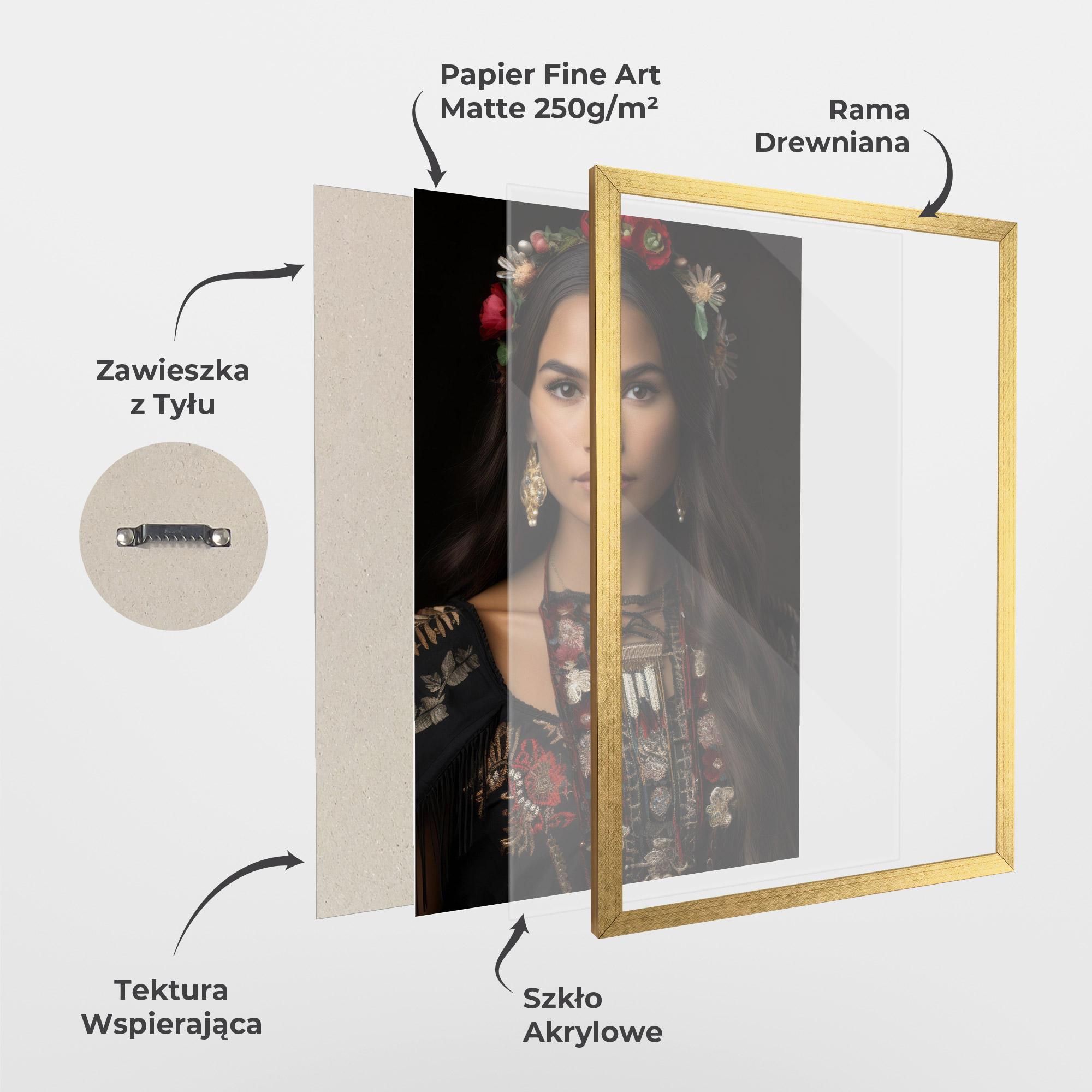 Plakat w Ramie Native American Long Hair mockup 1