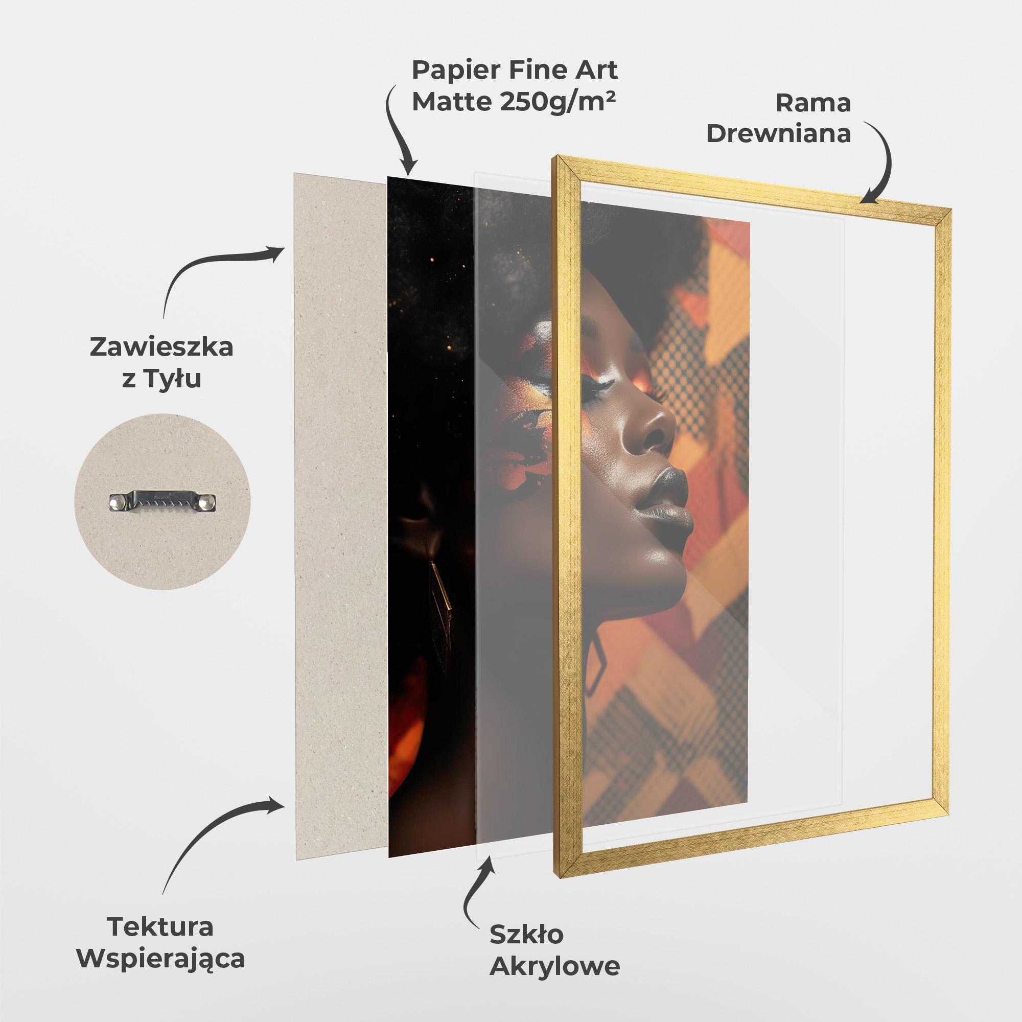 Plakat w Ramie Orange African Makeup mockup 1