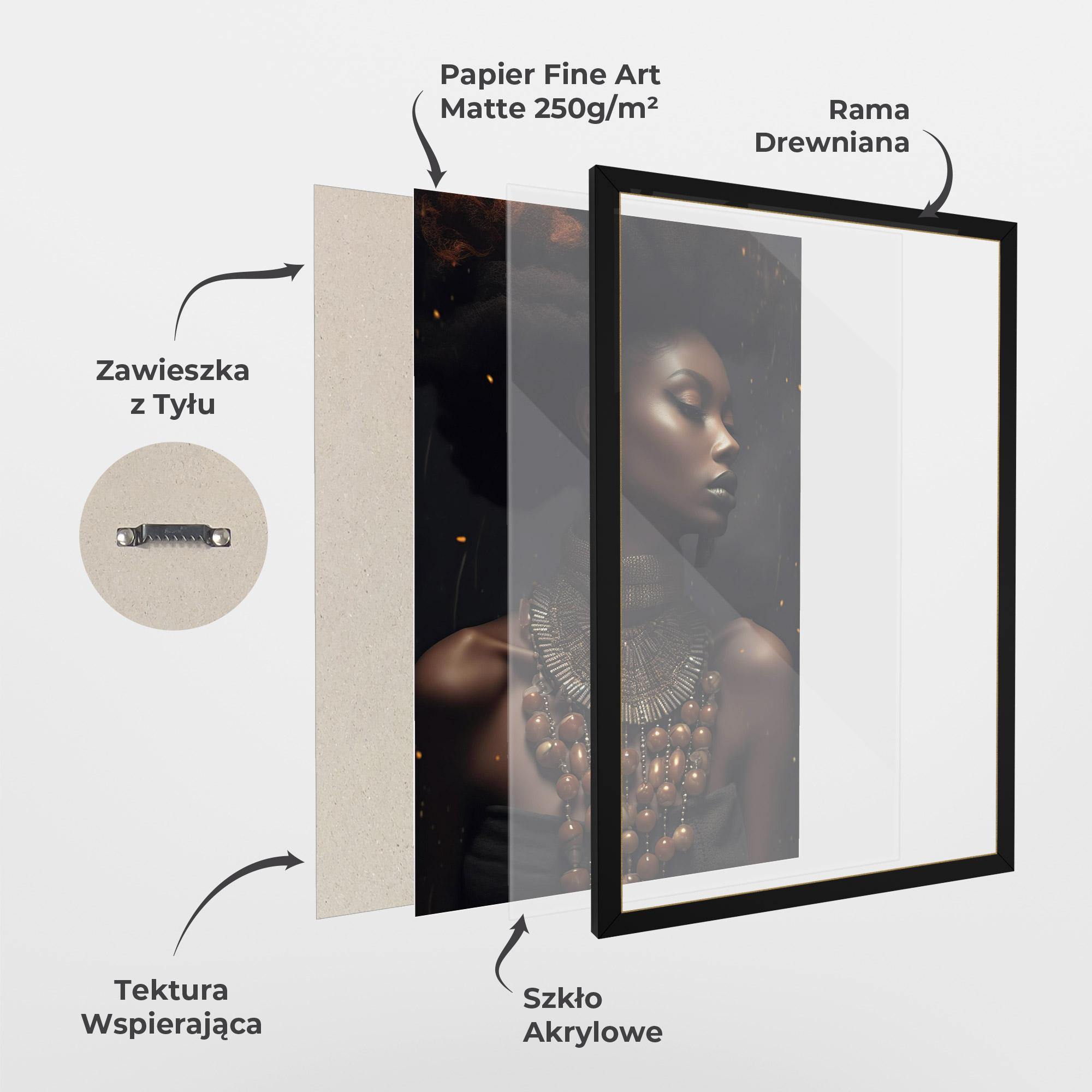 Plakat w Ramie African Orange Necklace mockup 1