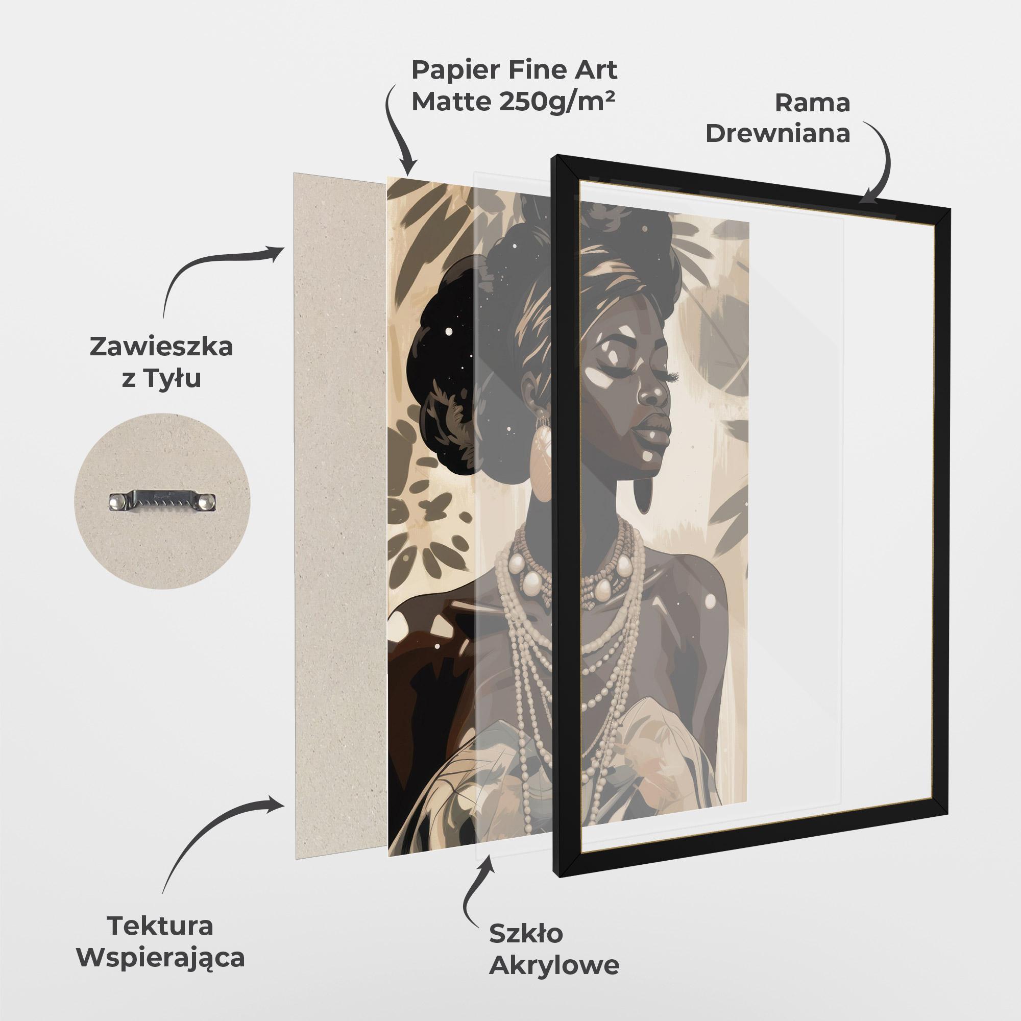 Plakat w Ramie African Woman On Cream mockup 1