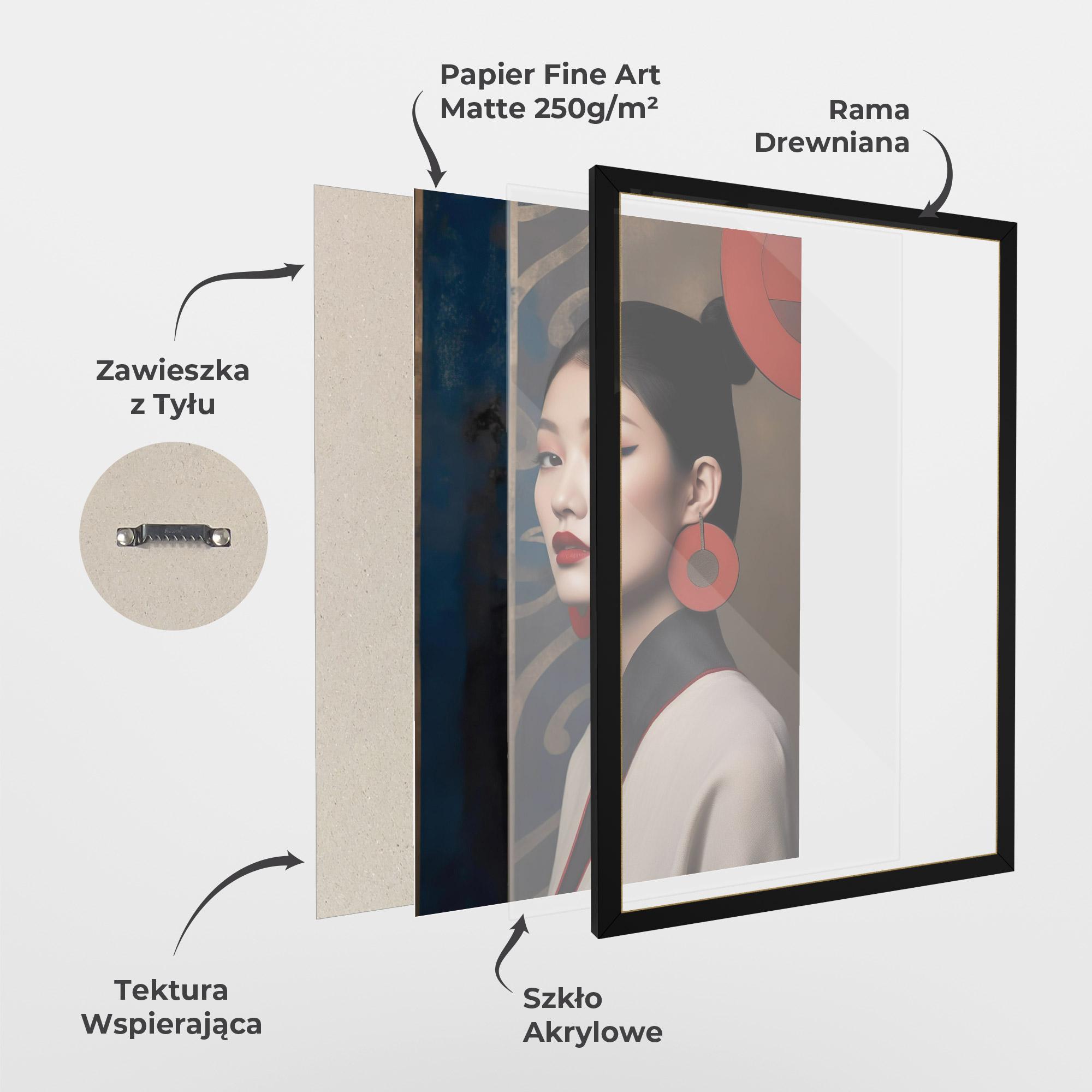 Plakat w Ramie Asian Big Earrings mockup 1