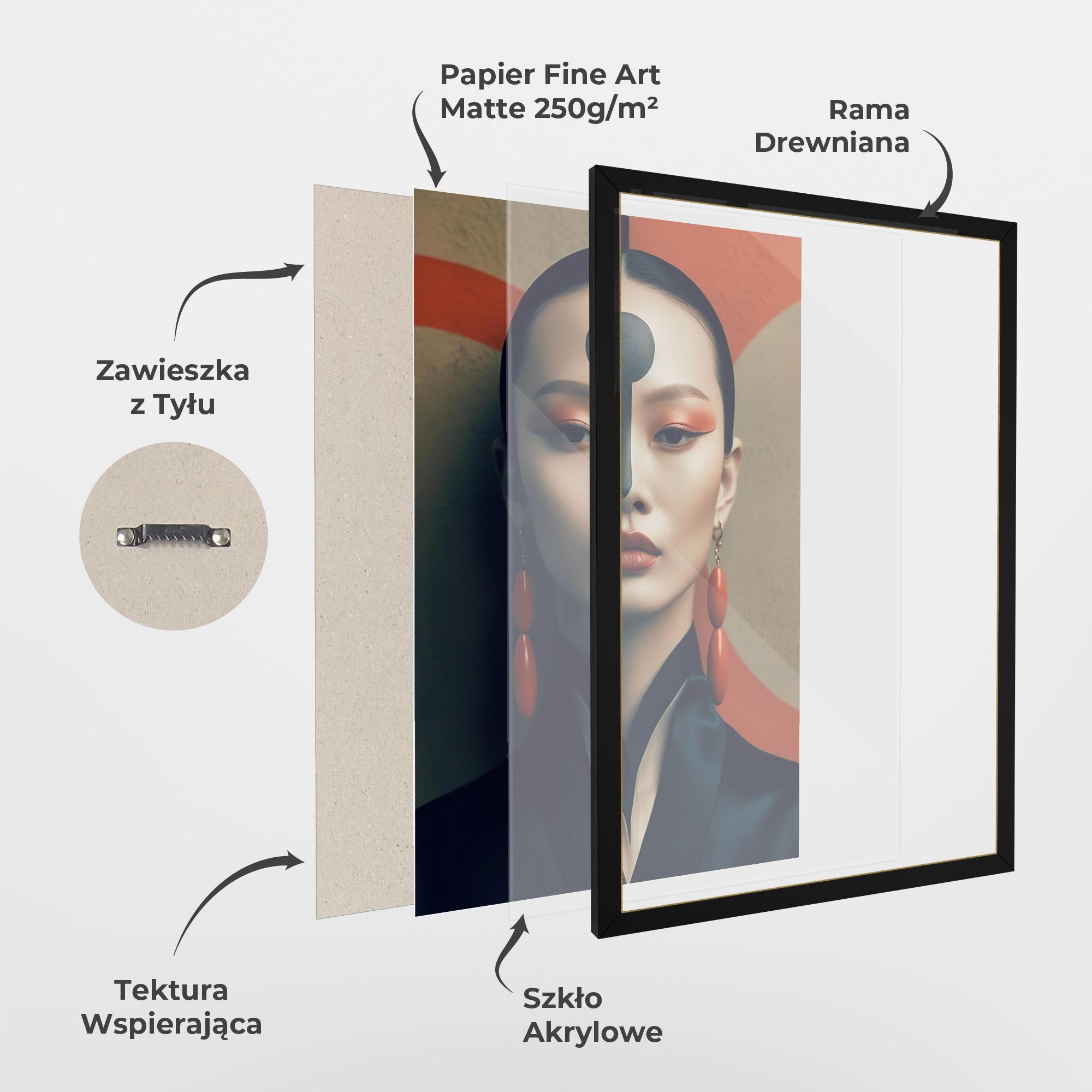 Plakat w Ramie Black Circle Asian Woman mockup 1