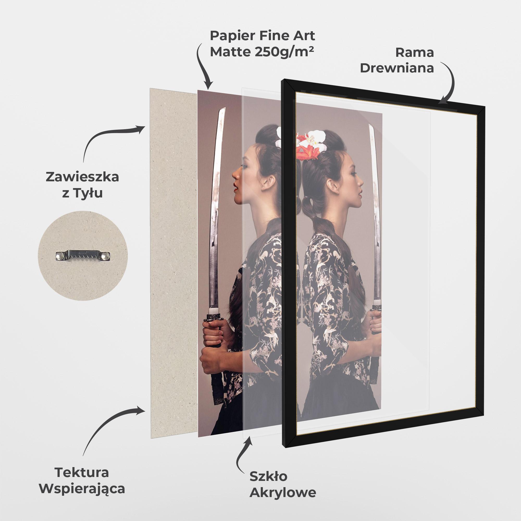 Plakat w Ramie Warrior Mirrored Woman mockup 1