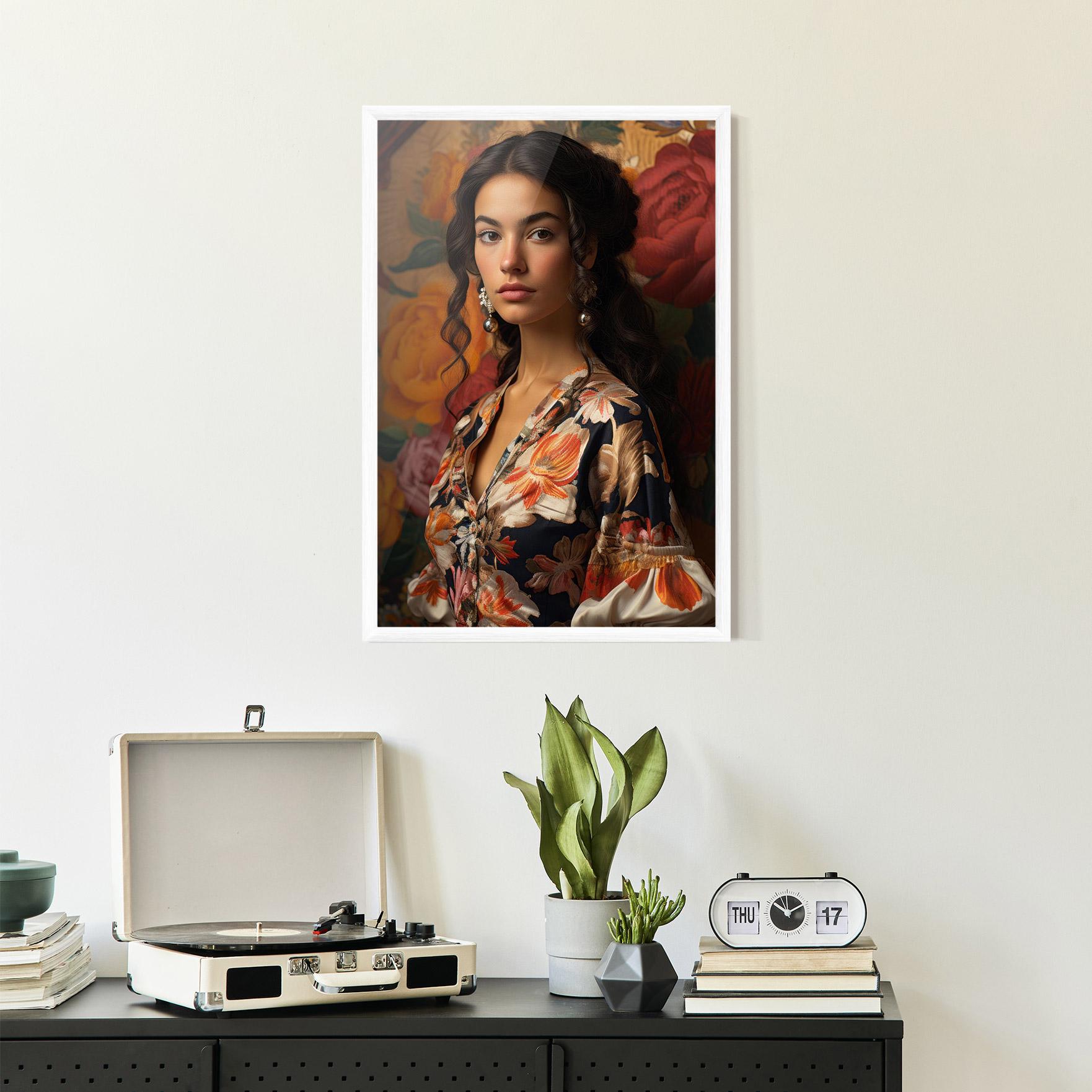 Plakat w Ramie Floral Dress Lady mockup 2