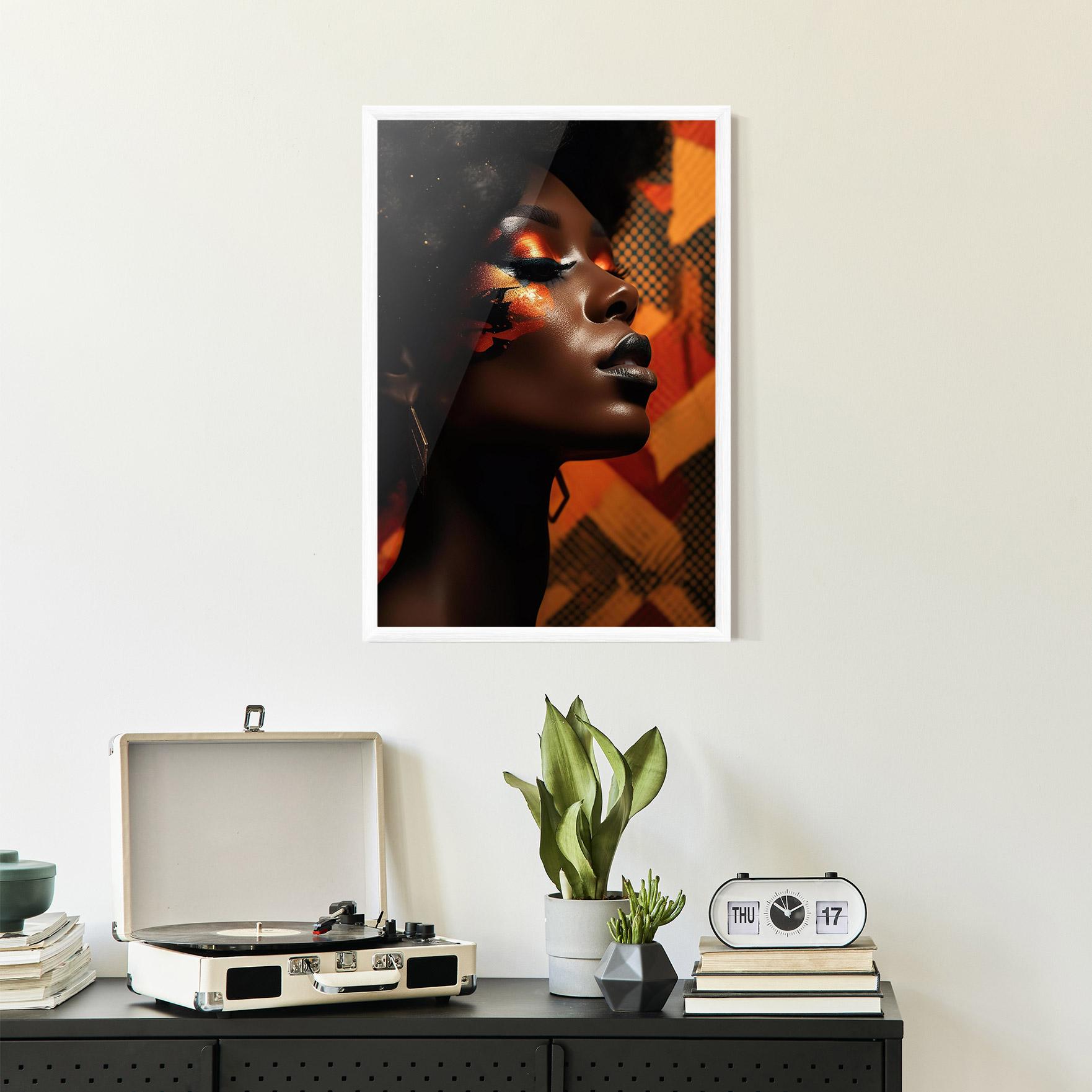 Plakat w Ramie Orange African Makeup mockup 2