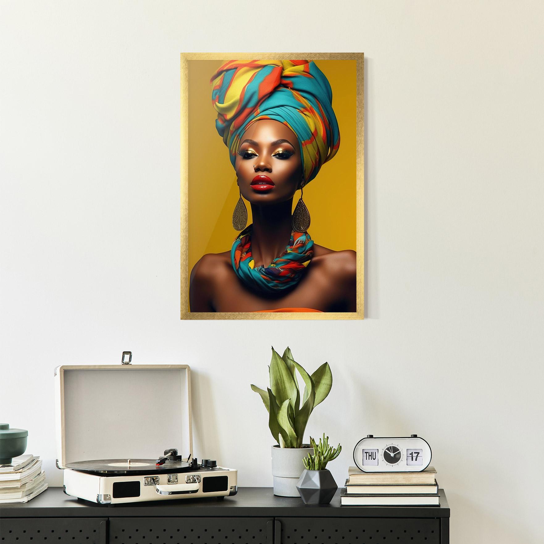 Plakat w Ramie African Yellow Portrait mockup 2