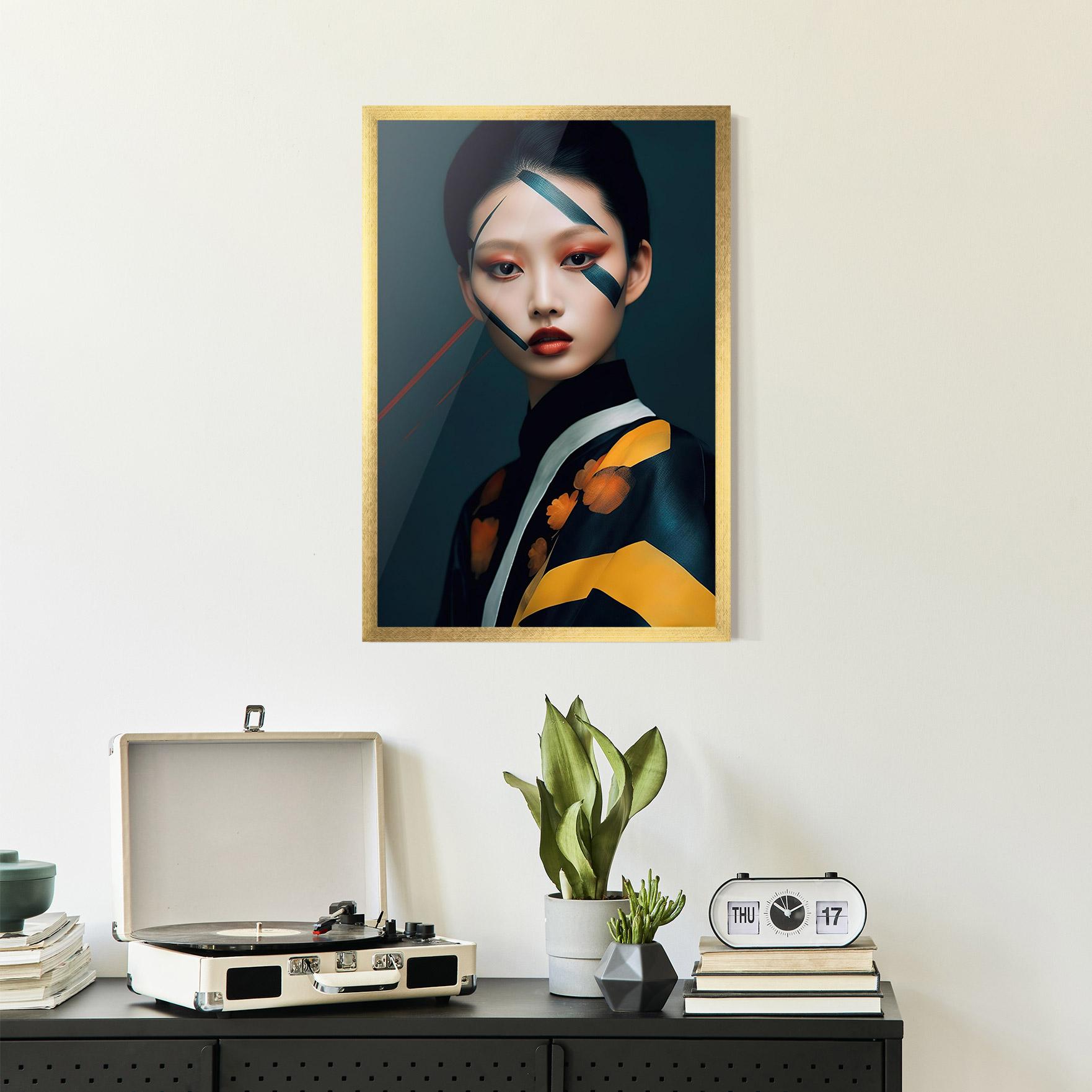 Plakat w Ramie Asian Painted Woman mockup 2