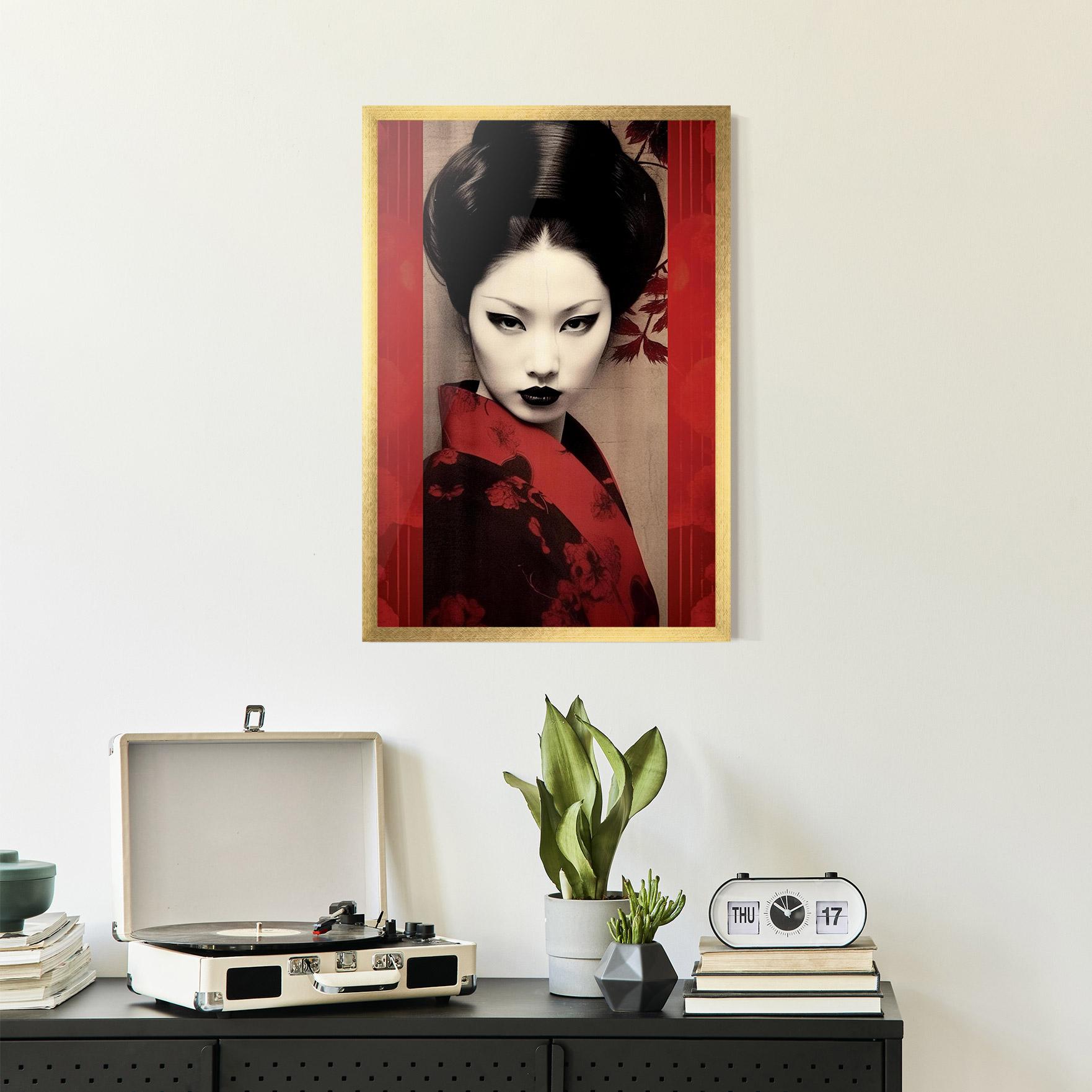 Plakat w Ramie Black Asiatic Makeup mockup 2