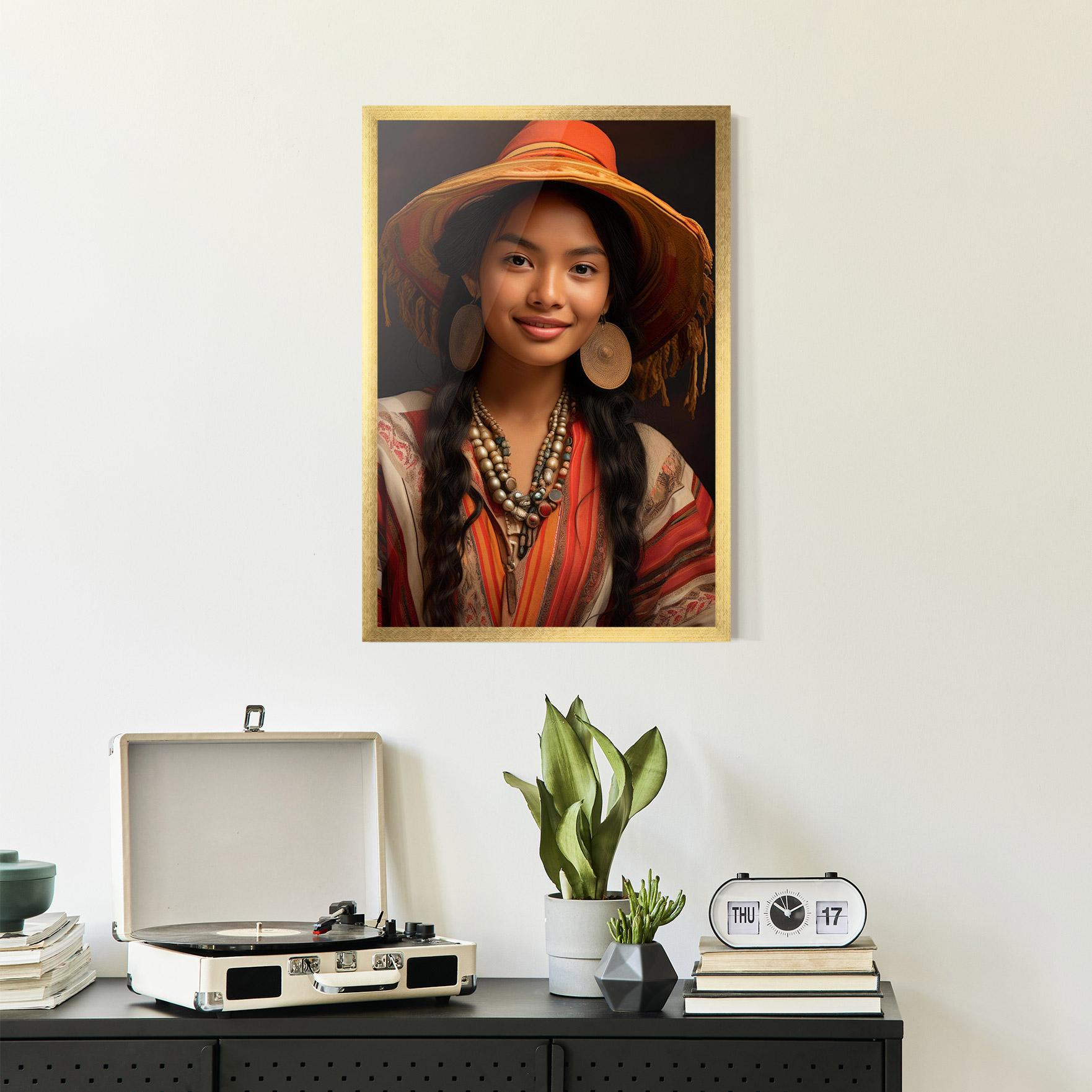 Plakat w Ramie Colorful Earrings And Hat mockup 2