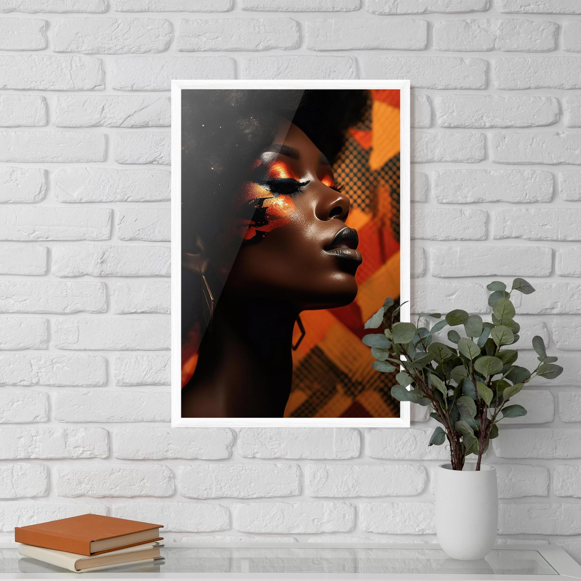 Plakat w Ramie Beautiful Orange Makeup mockup 5
