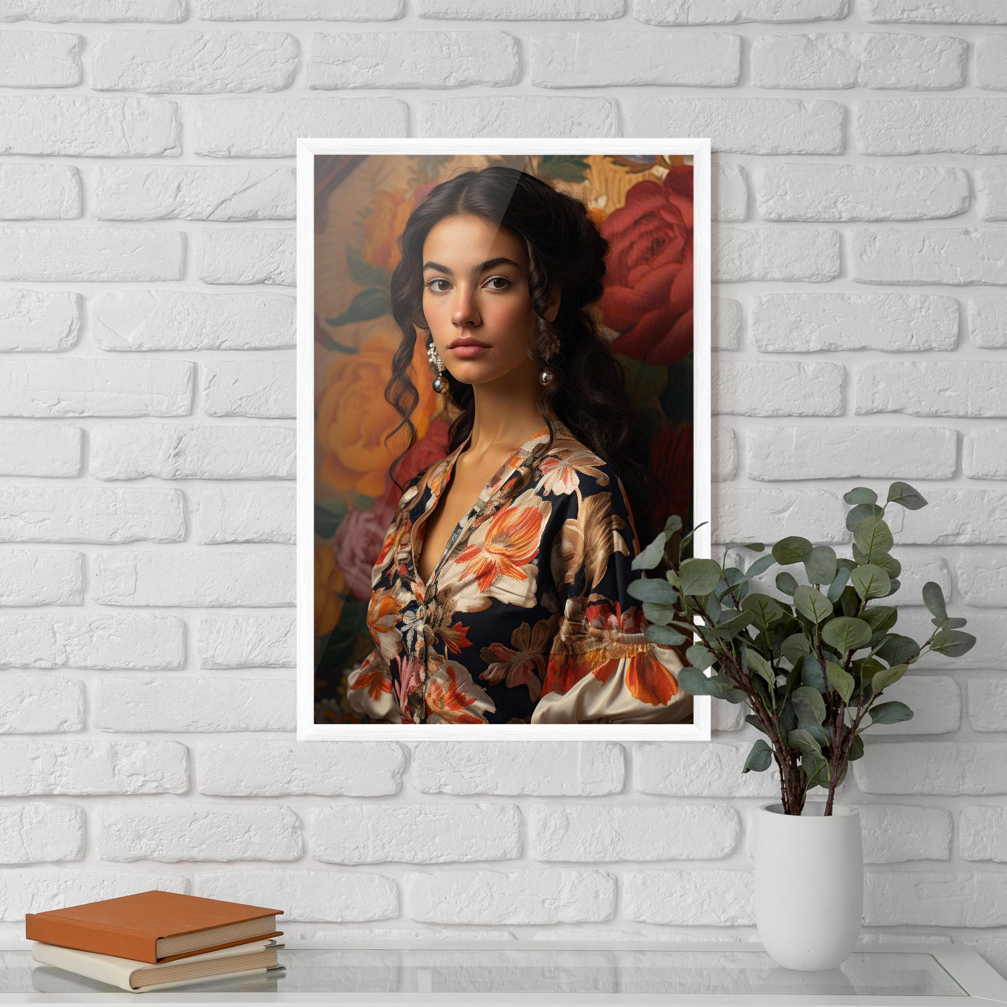 Plakat w Ramie Floral Dress Lady mockup 5