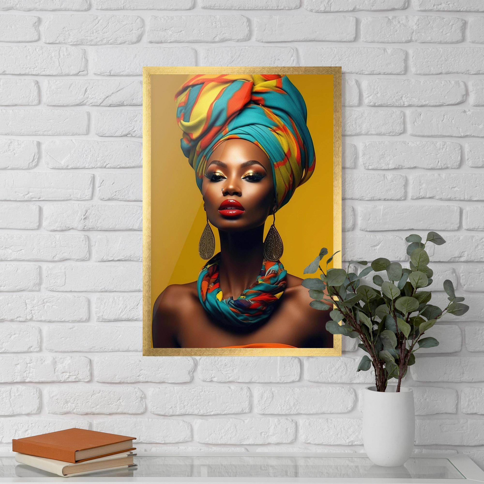 Plakat w Ramie African Yellow Portrait mockup 5