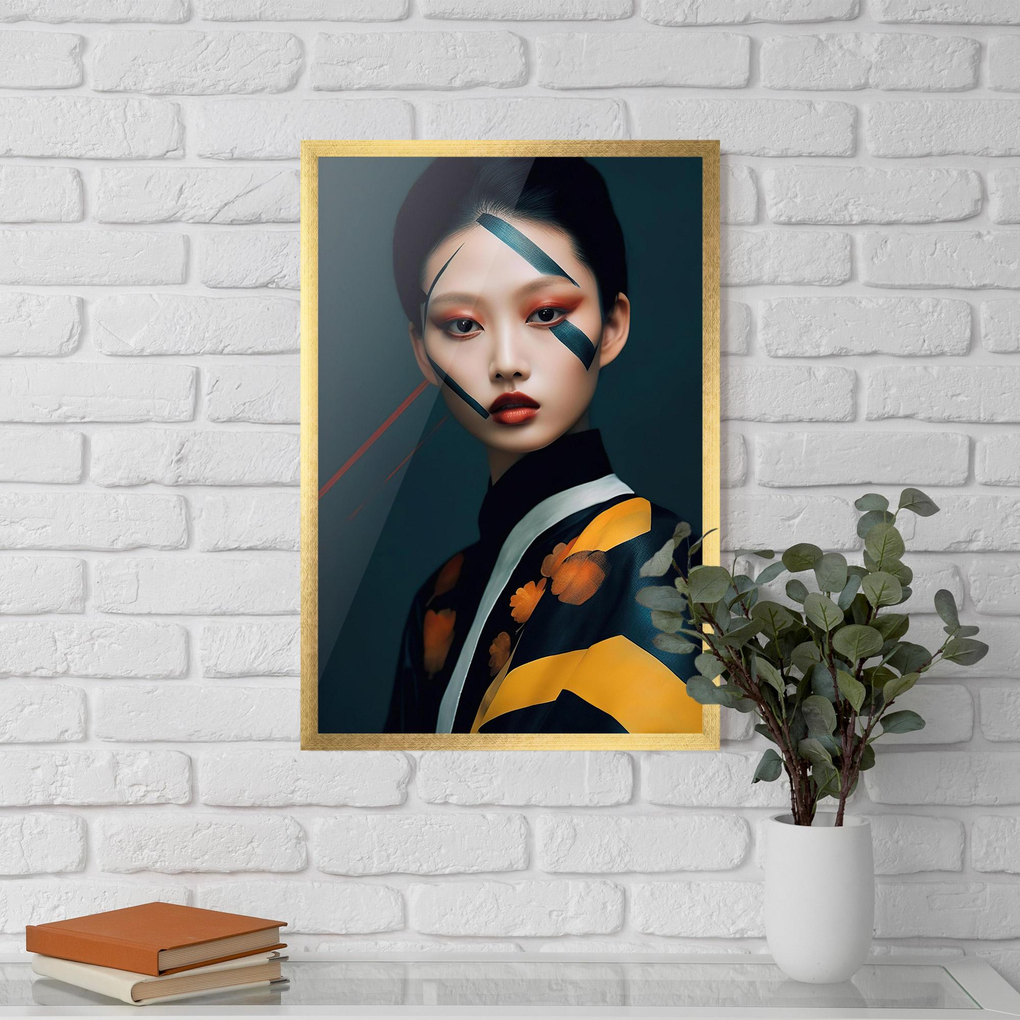 Plakat w Ramie Asian Painted Woman mockup 5
