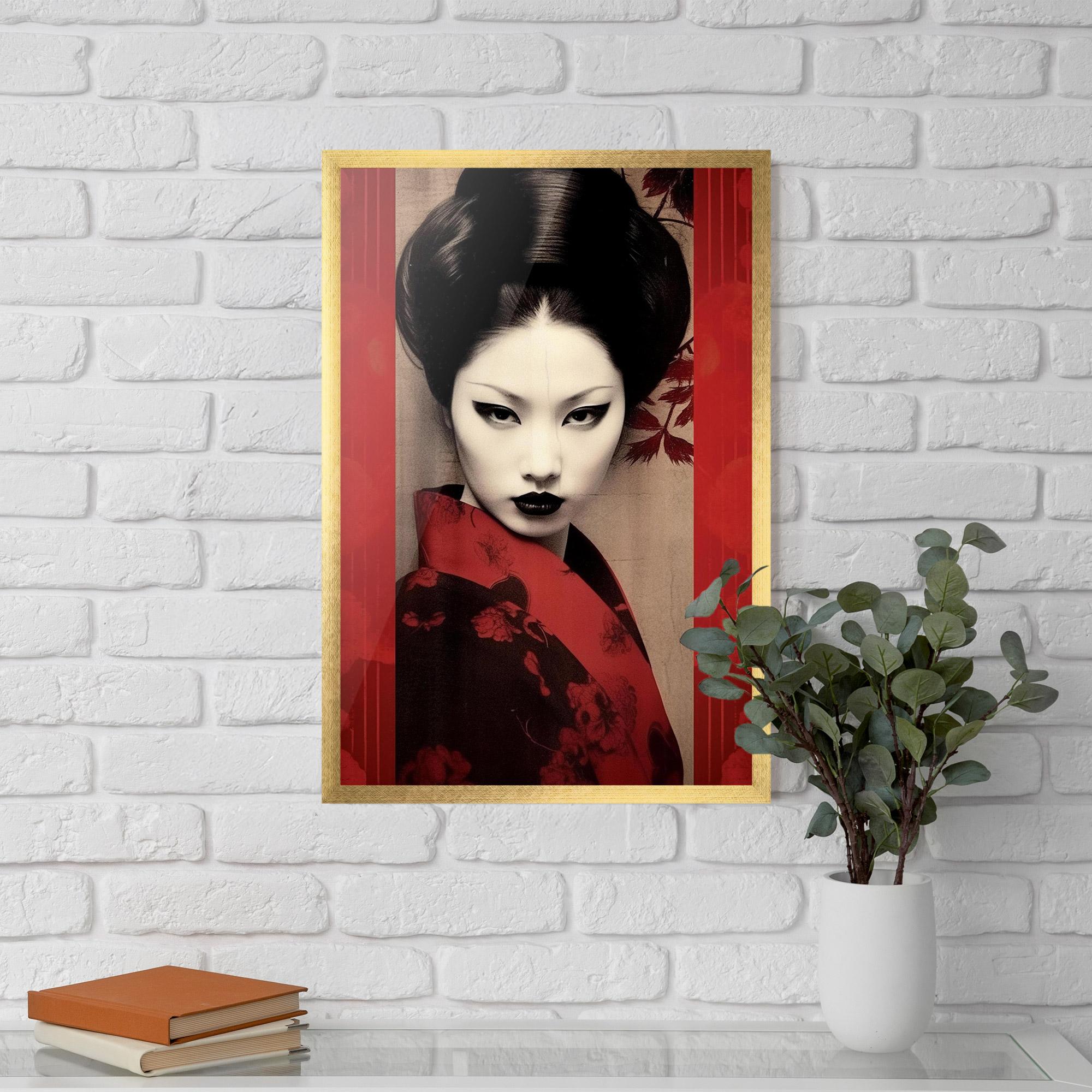 Plakat w Ramie Black Asiatic Makeup mockup 5