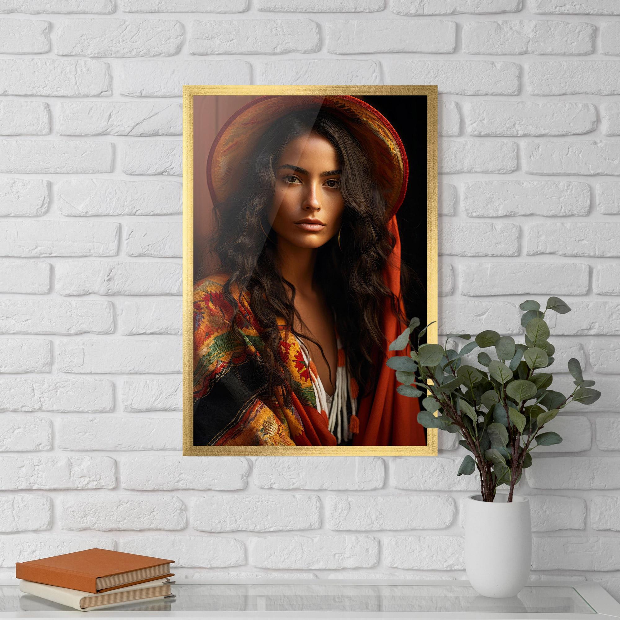 Plakat w Ramie Colorful Hat And Scarf mockup 5