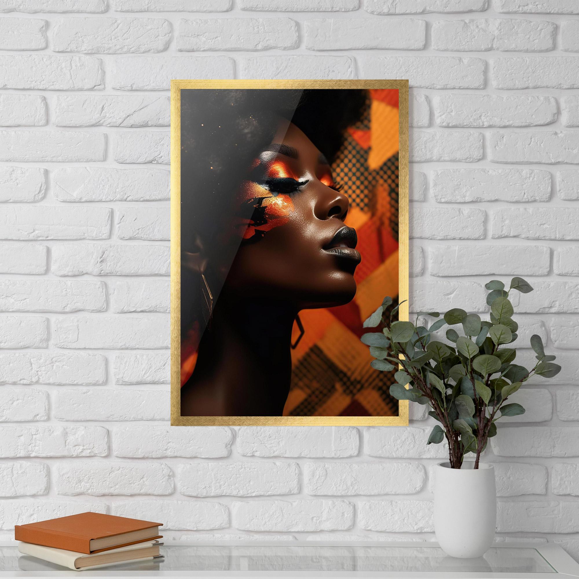 Plakat w Ramie Orange African Makeup mockup 5