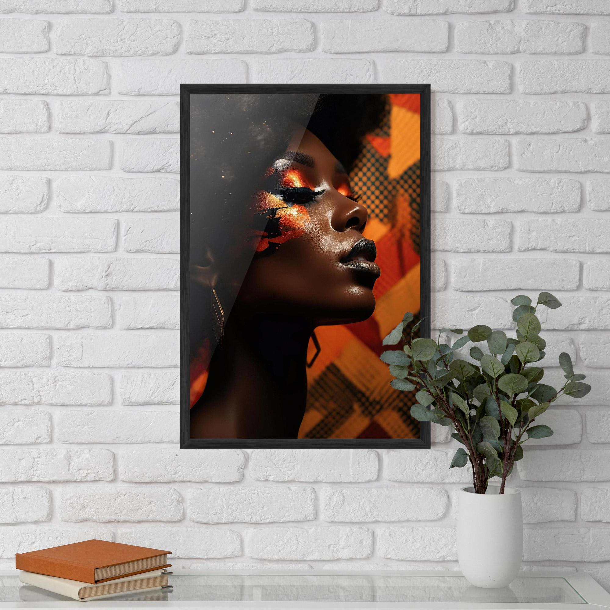Plakat w Ramie Beautiful Orange Makeup mockup 5
