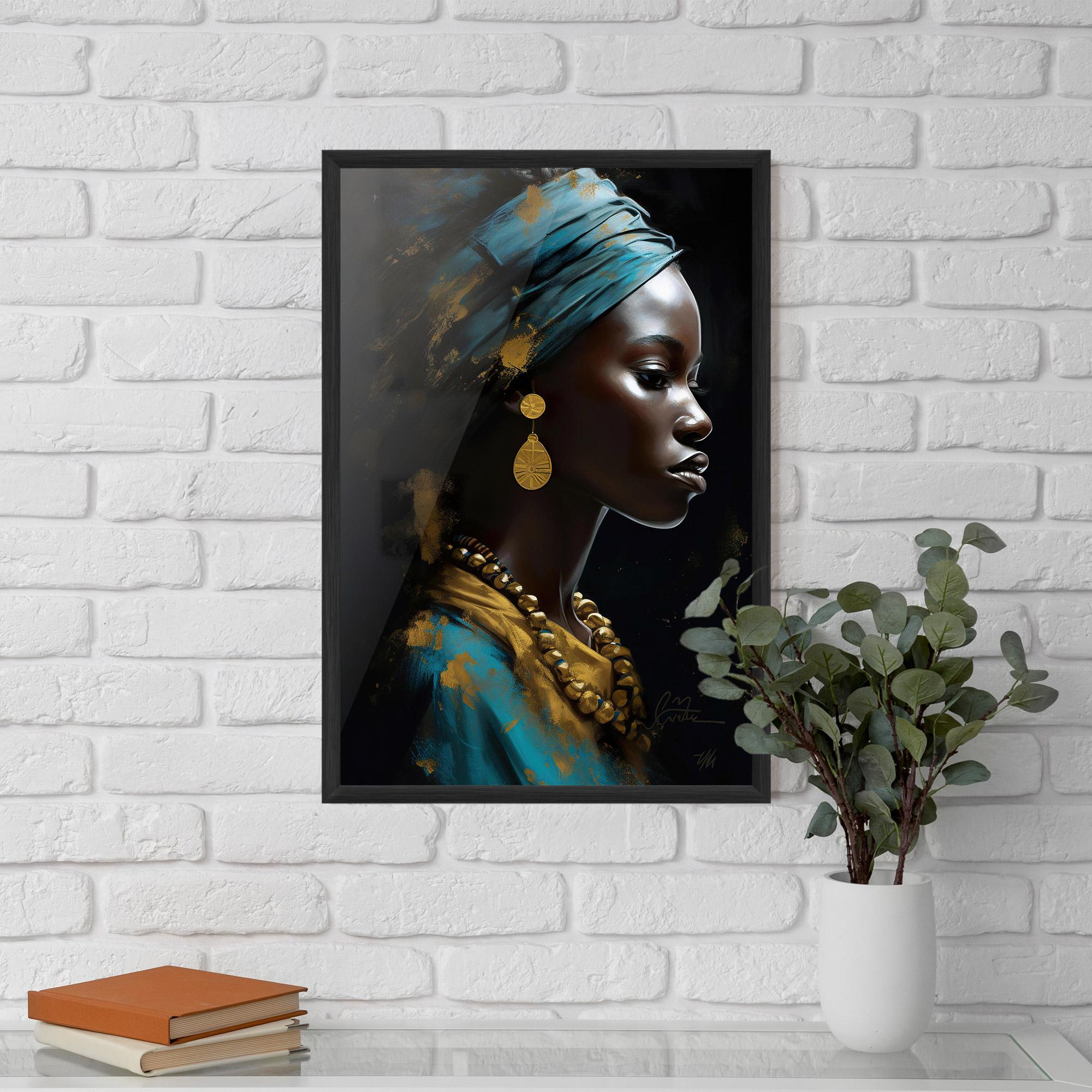 Plakat w Ramie Blue Turban mockup 5