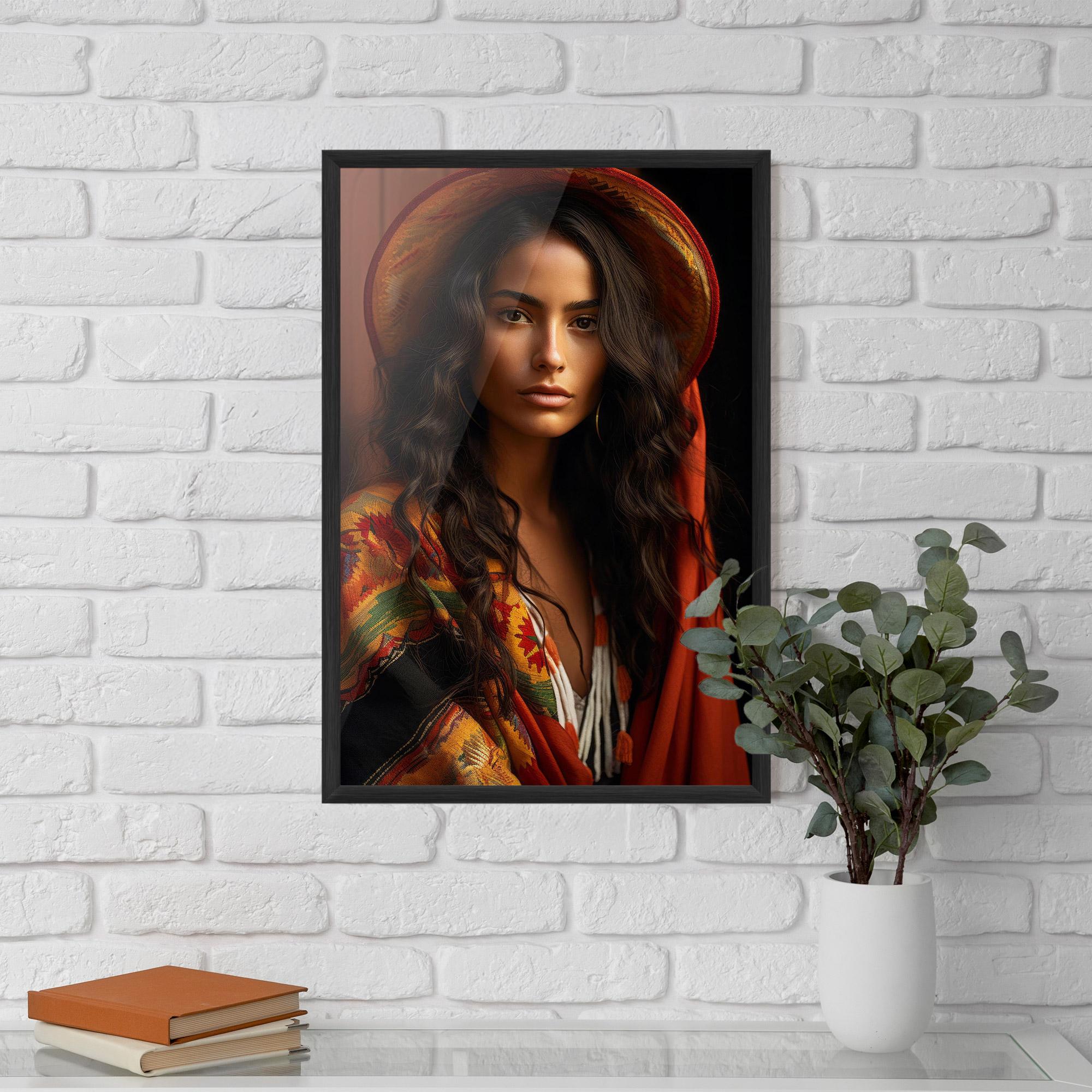 Plakat w Ramie Colorful Hat And Scarf mockup 5