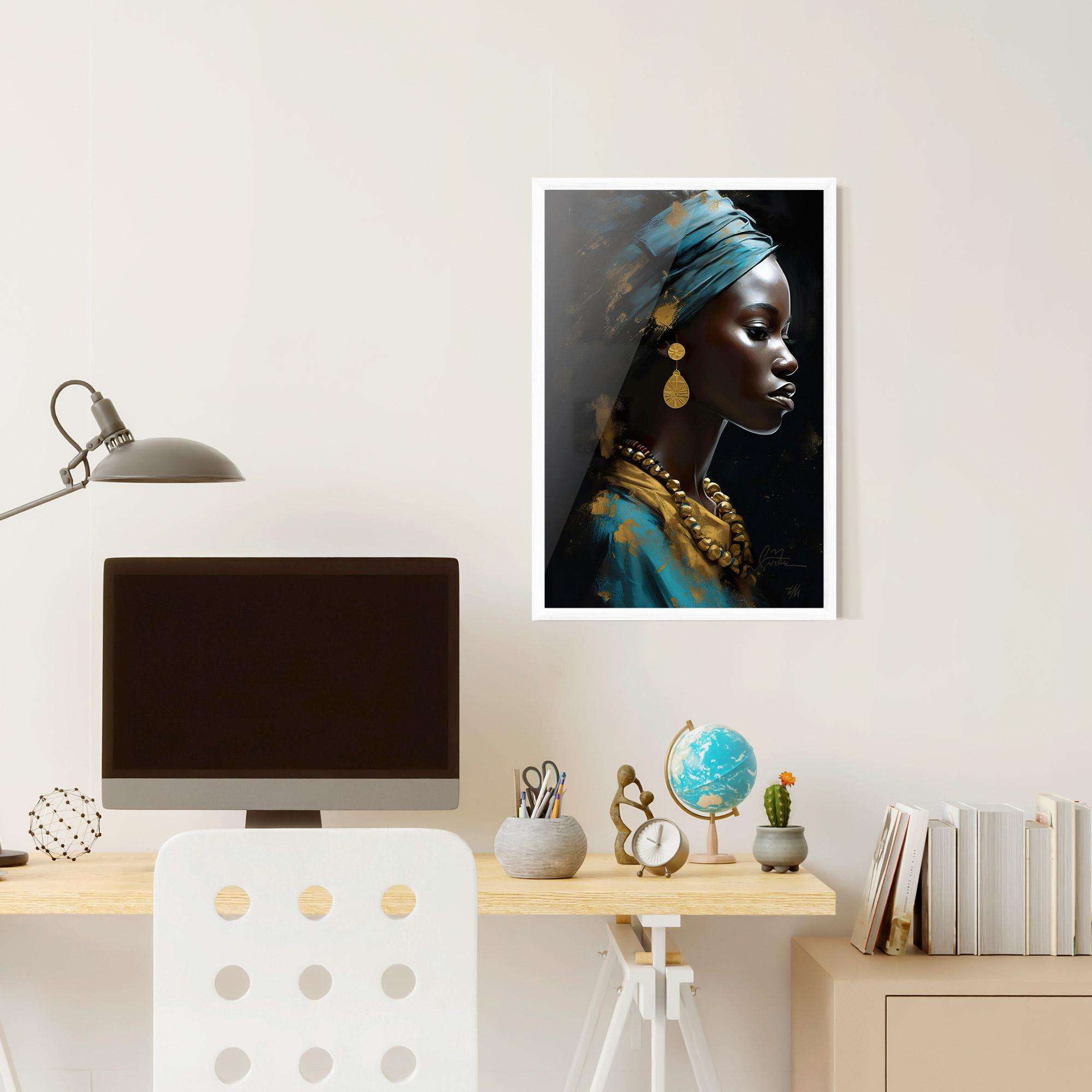 Plakat w Ramie Blue Turban mockup 6
