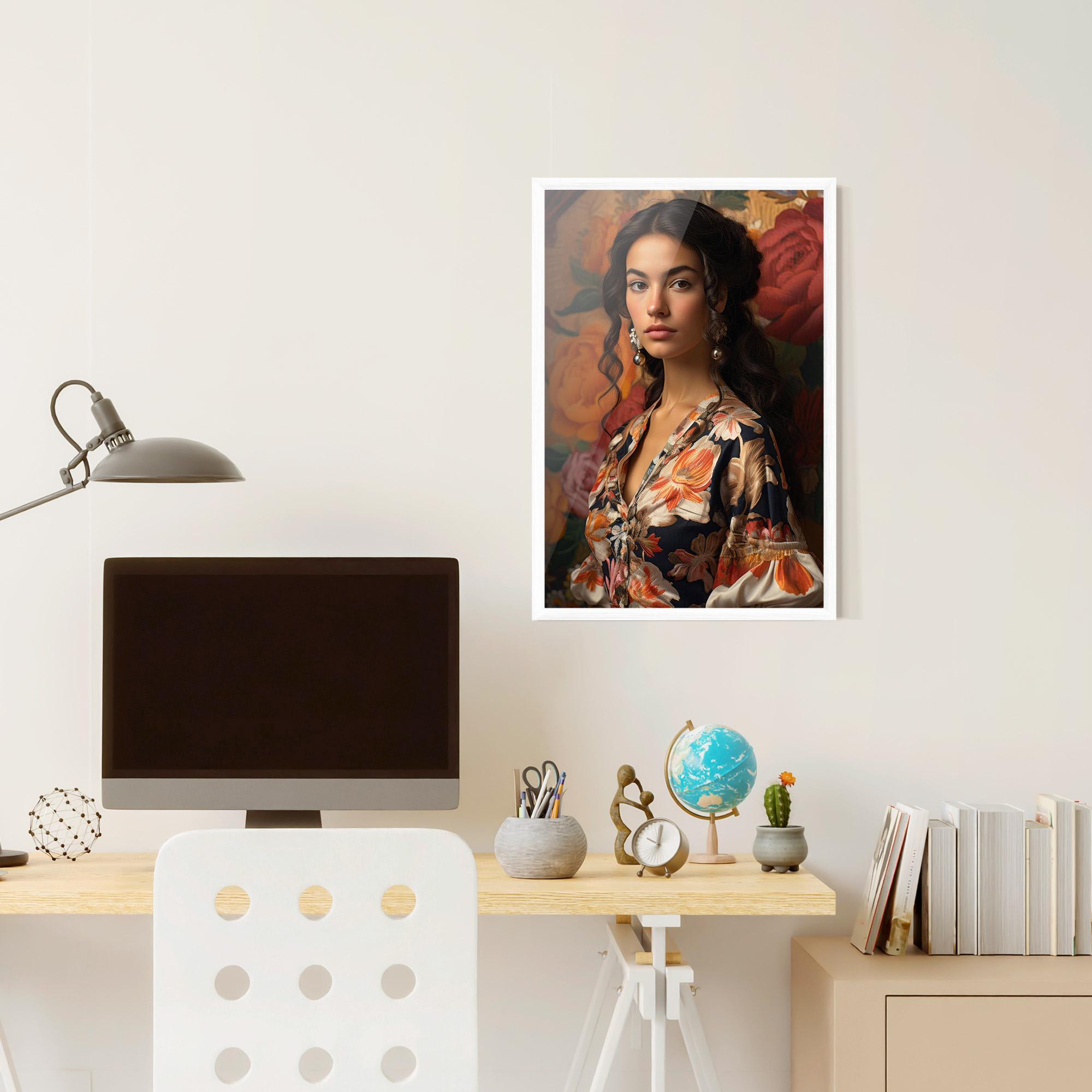 Plakat w Ramie Floral Dress Lady mockup 6