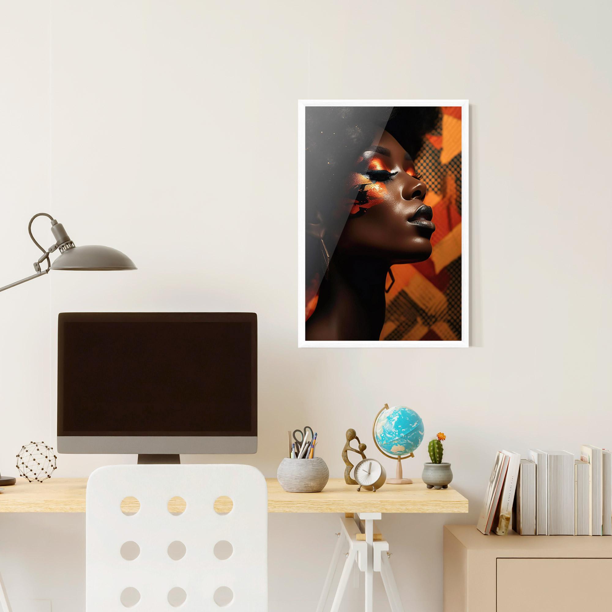 Plakat w Ramie Orange African Makeup mockup 6