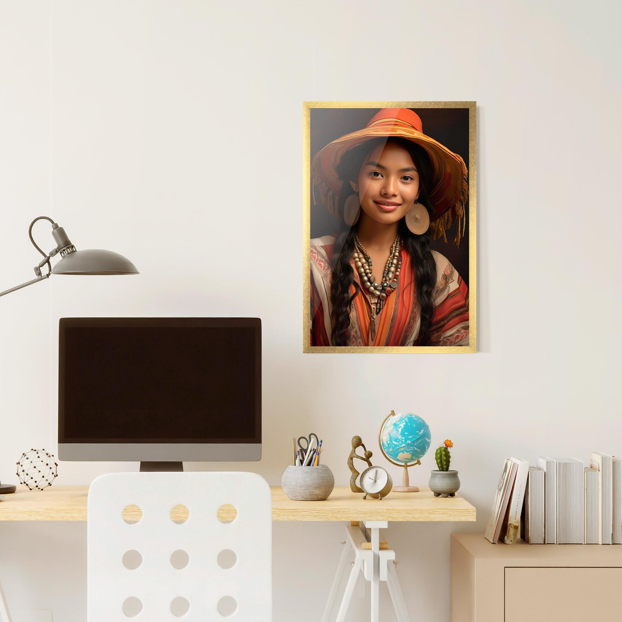 Plakat w Ramie Colorful Earrings And Hat mockup 6