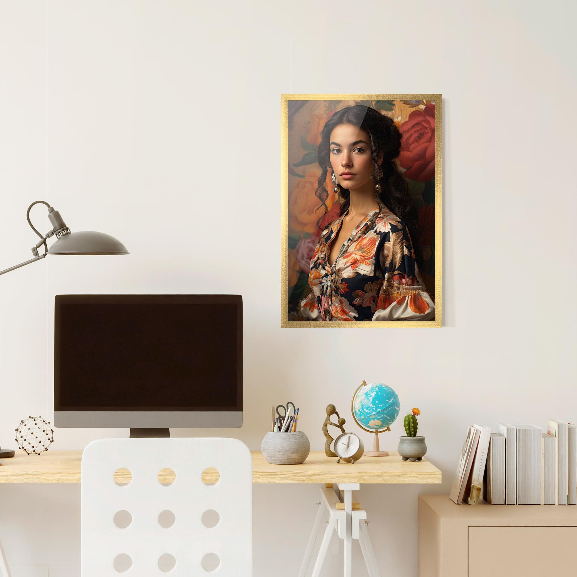 Plakat w Ramie Floral Dress Lady mockup 6