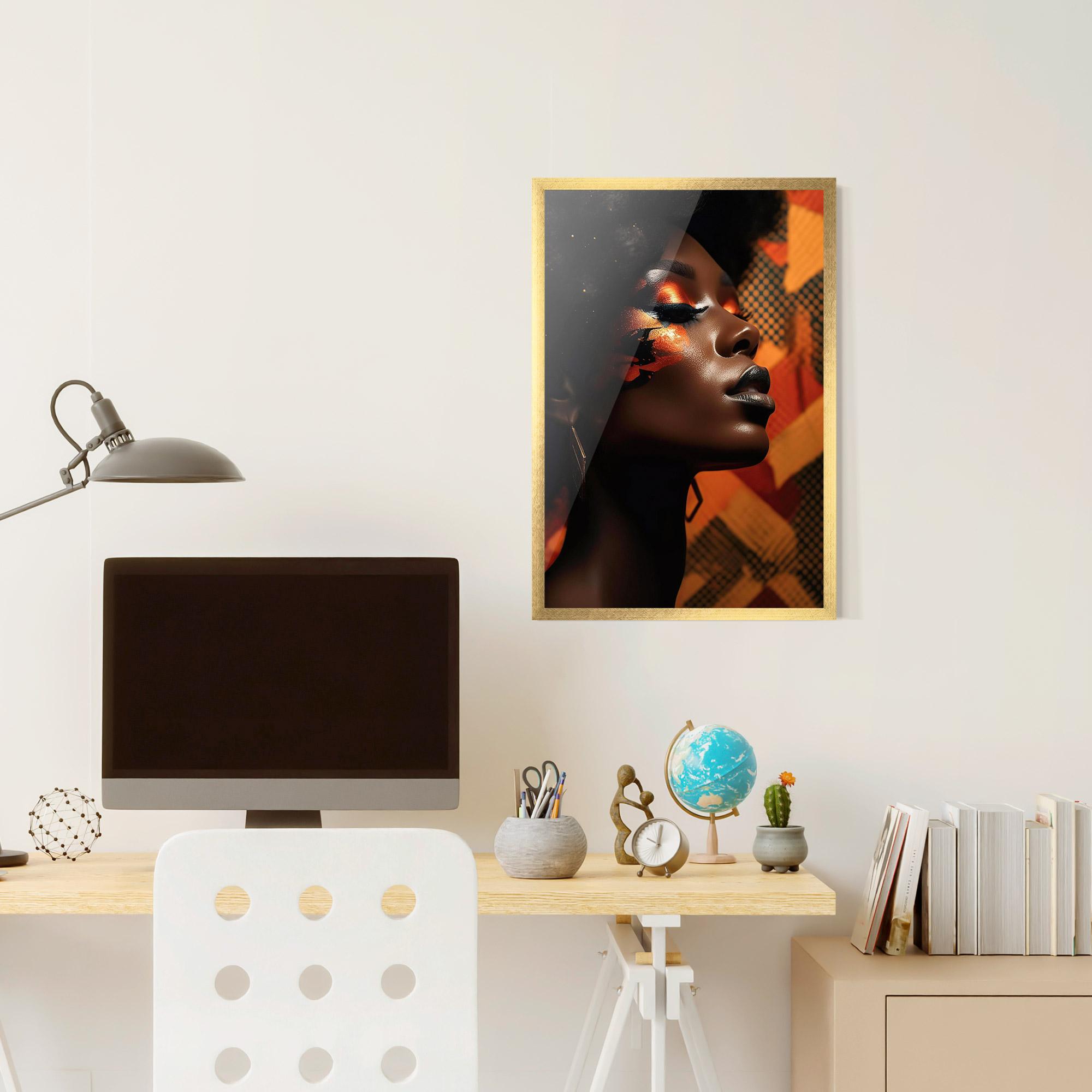 Plakat w Ramie Orange African Makeup mockup 6