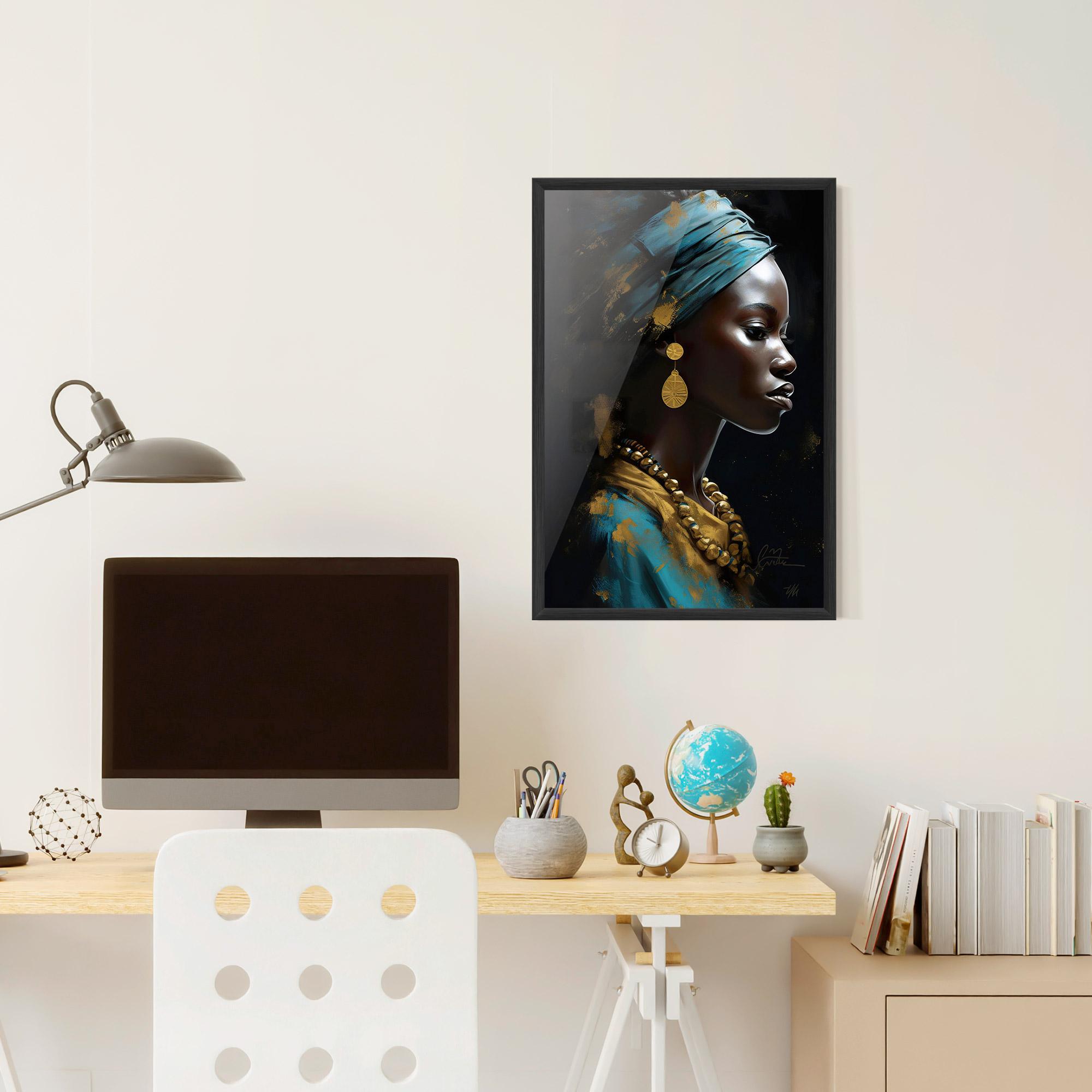 Plakat w Ramie Blue Turban mockup 6