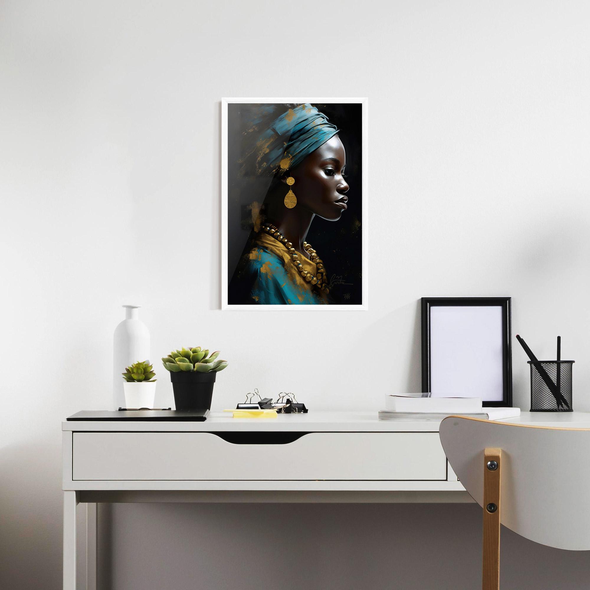 Plakat w Ramie Blue Turban mockup 7