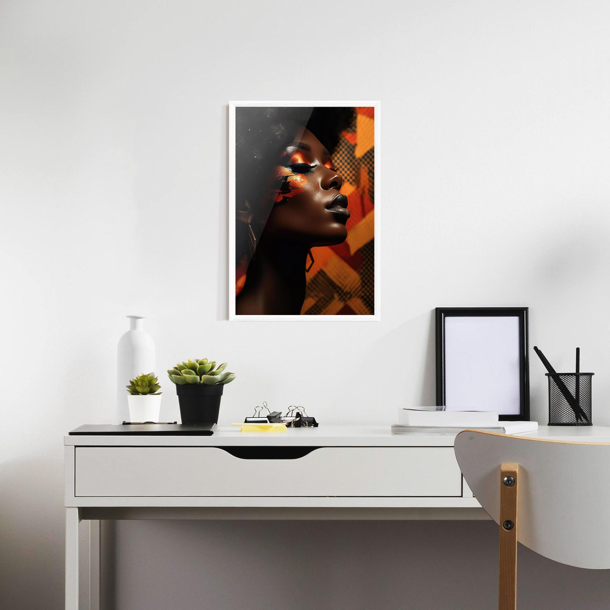 Plakat w Ramie Orange African Makeup mockup 7