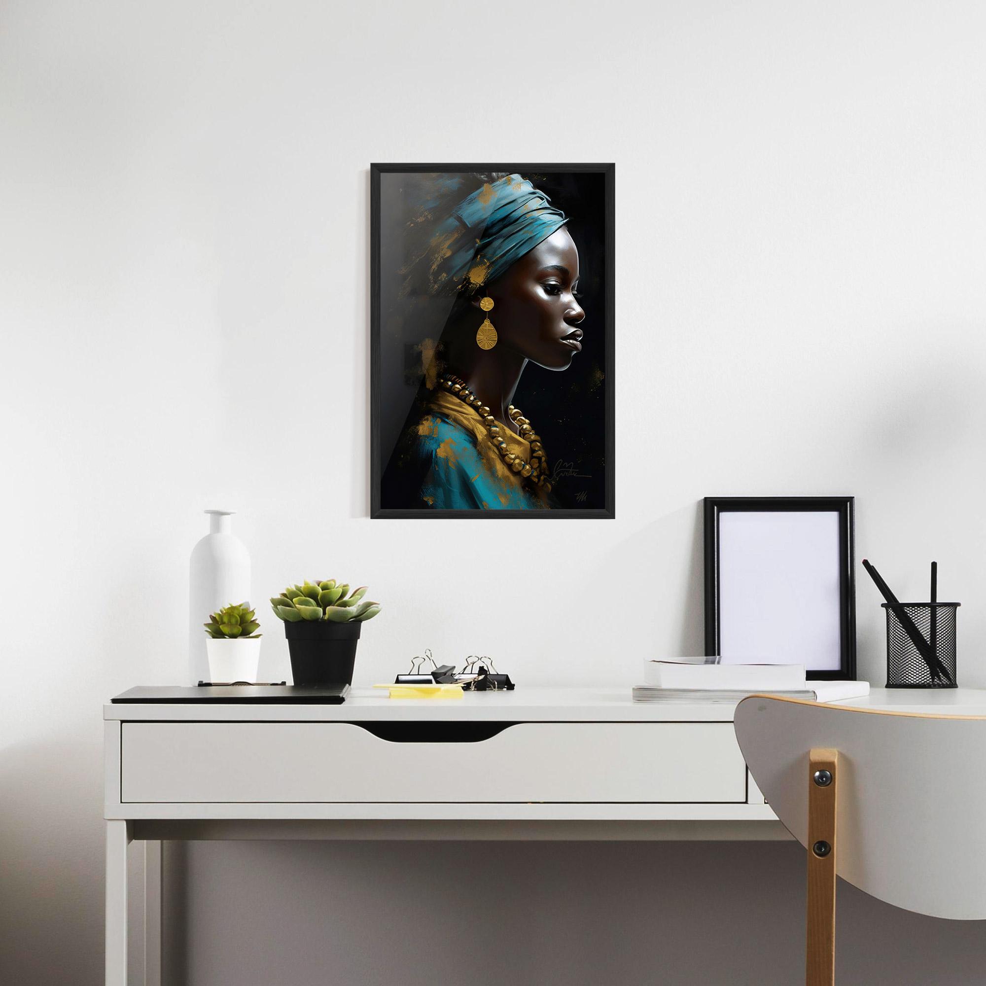 Plakat w Ramie Blue Turban mockup 7