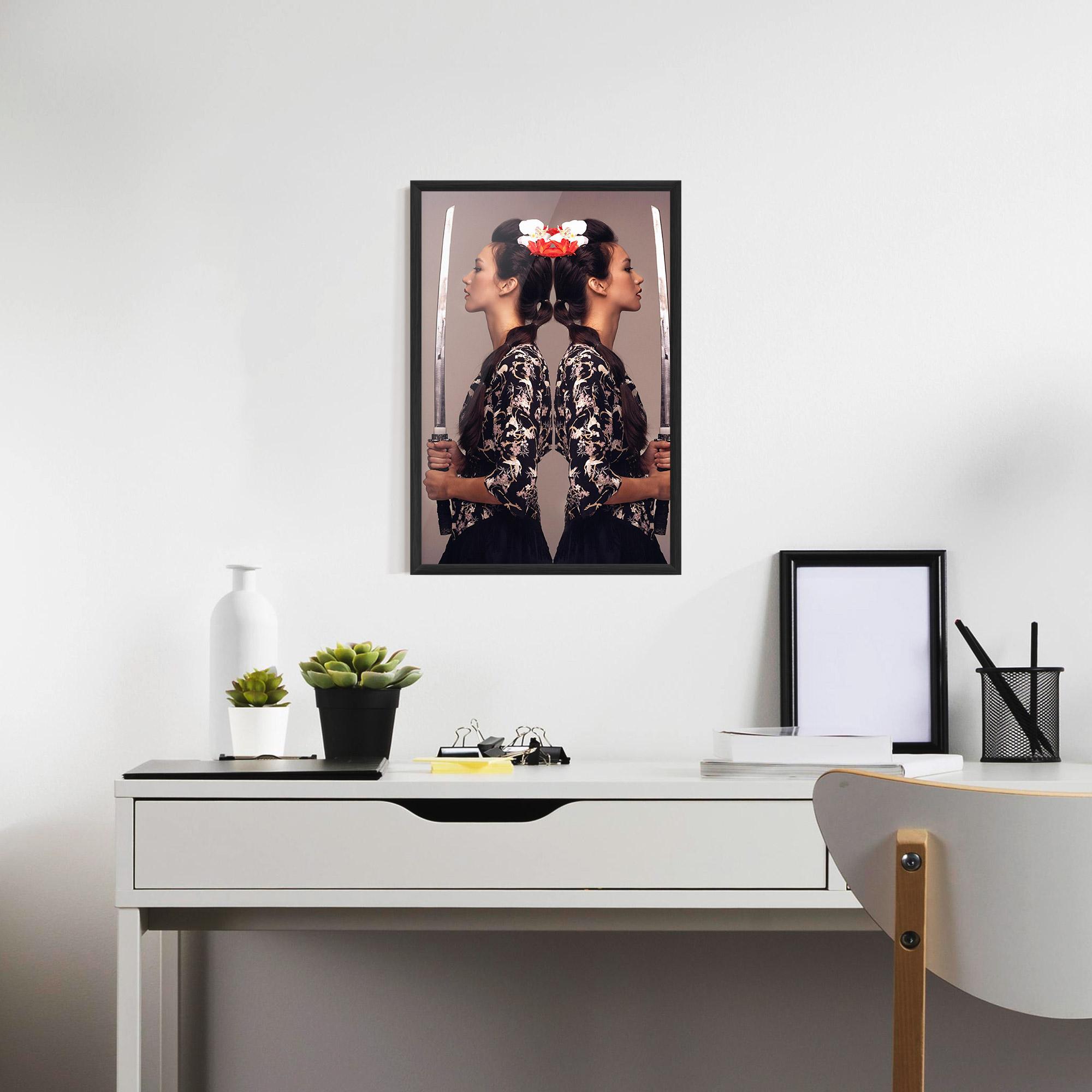 Plakat w Ramie Warrior Mirrored Woman mockup 7