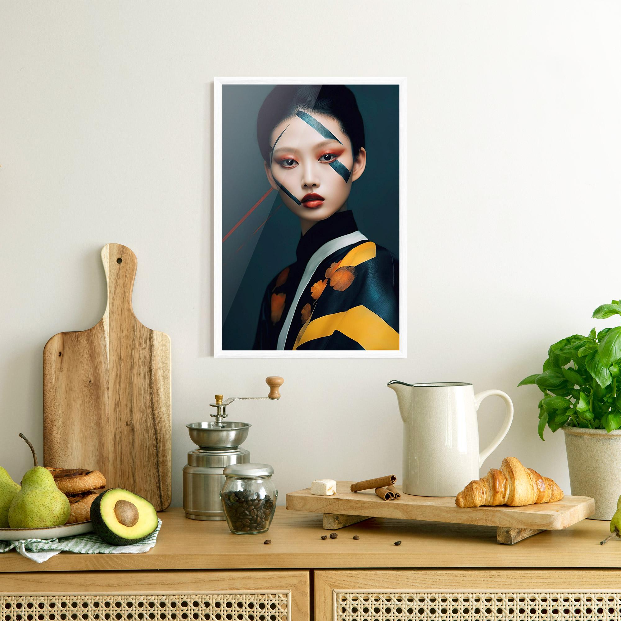Plakat w Ramie Asian Painted Woman mockup 8
