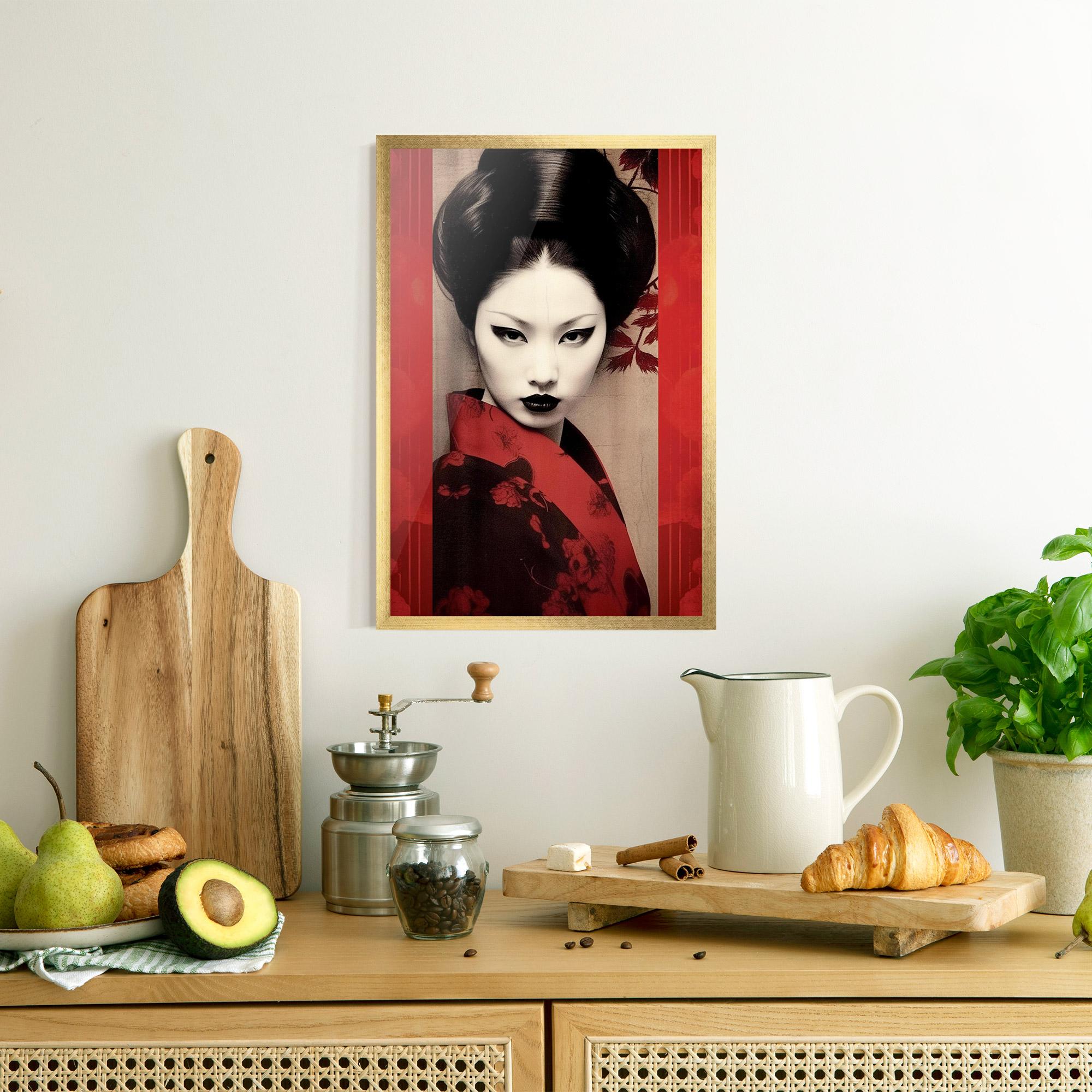 Plakat w Ramie Black Asiatic Makeup mockup 8