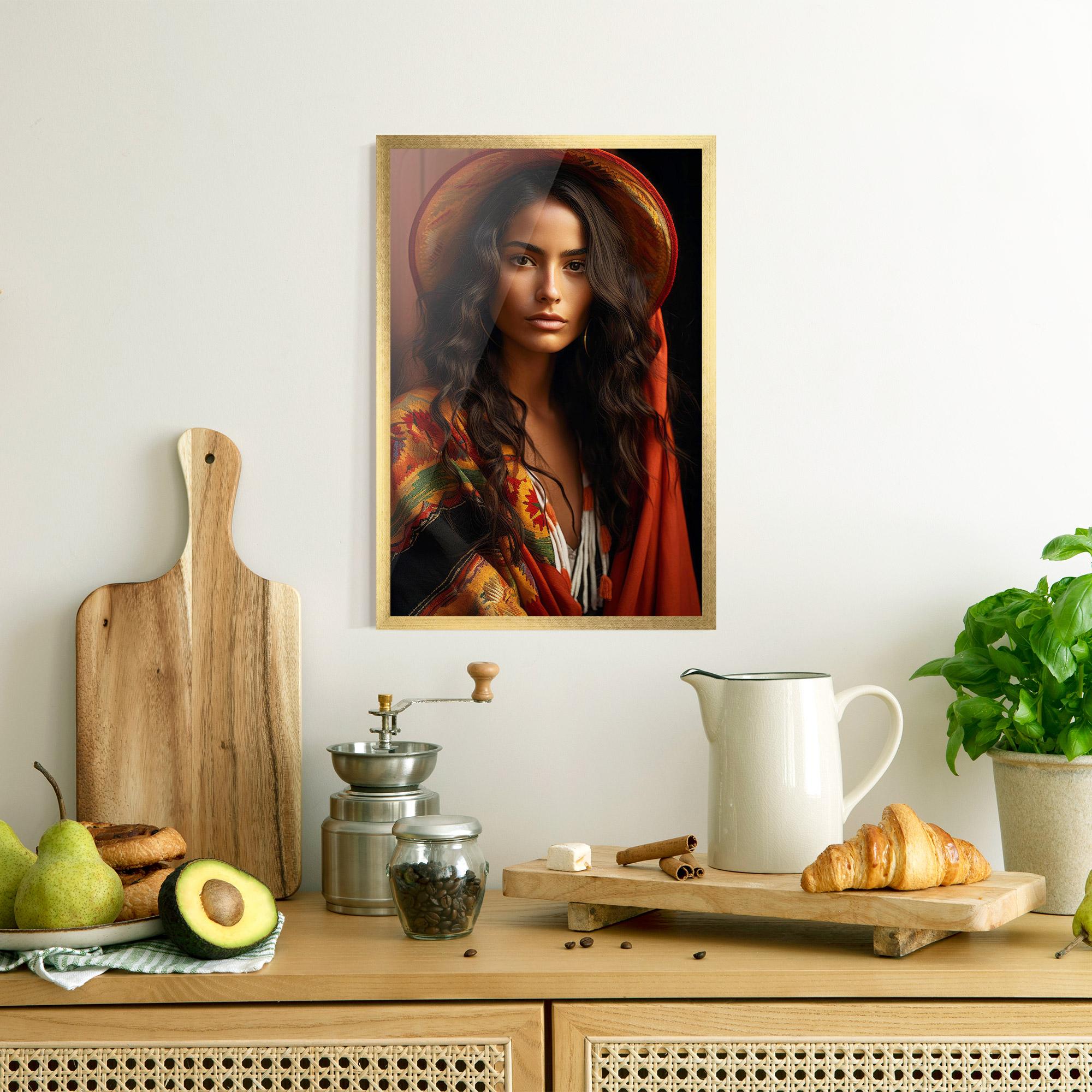 Plakat w Ramie Colorful Hat And Scarf mockup 8